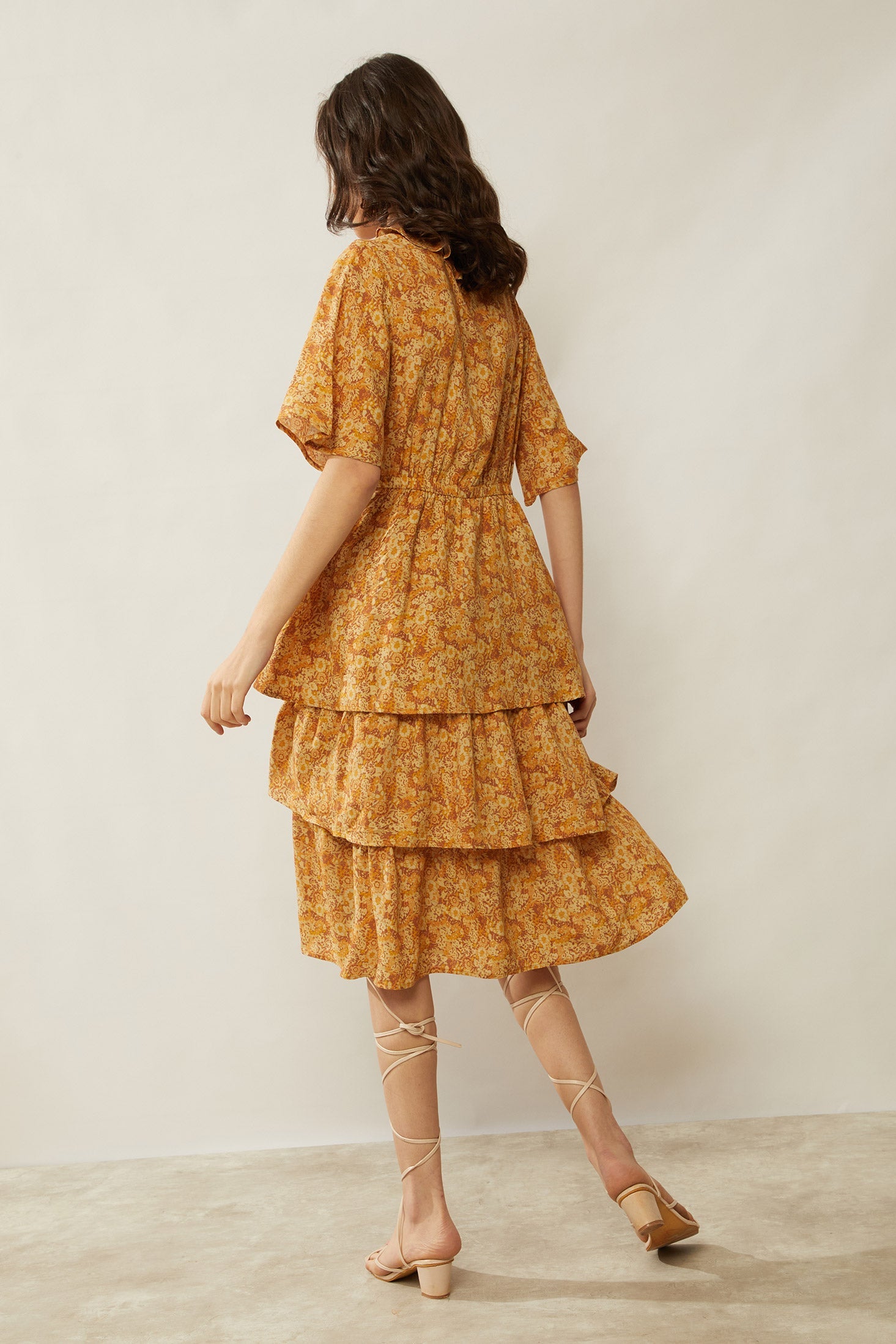Bohera Deanna Ruffled Neck Drop Waist Dress
