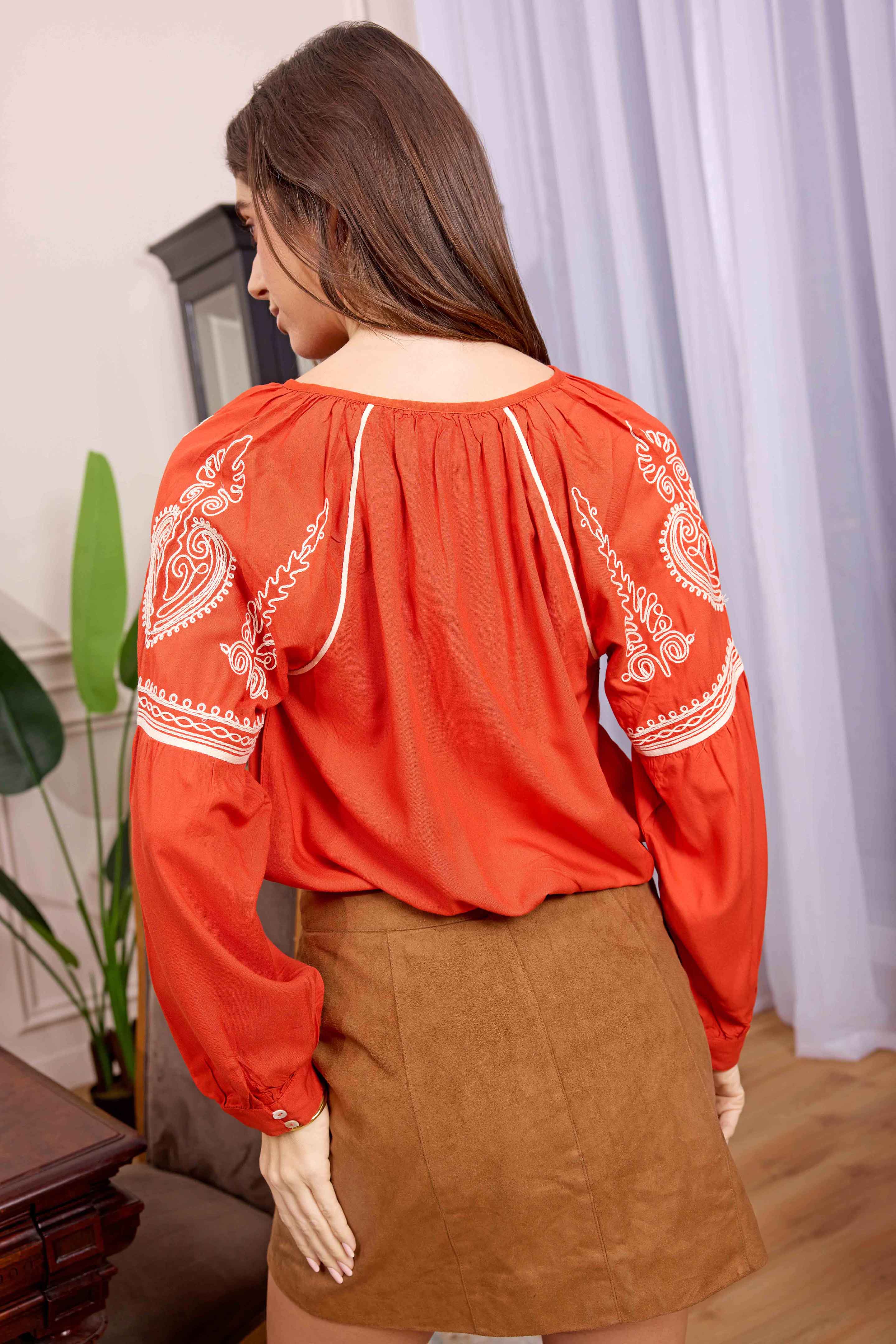 Bohera Pauline Embroidered Accent Top