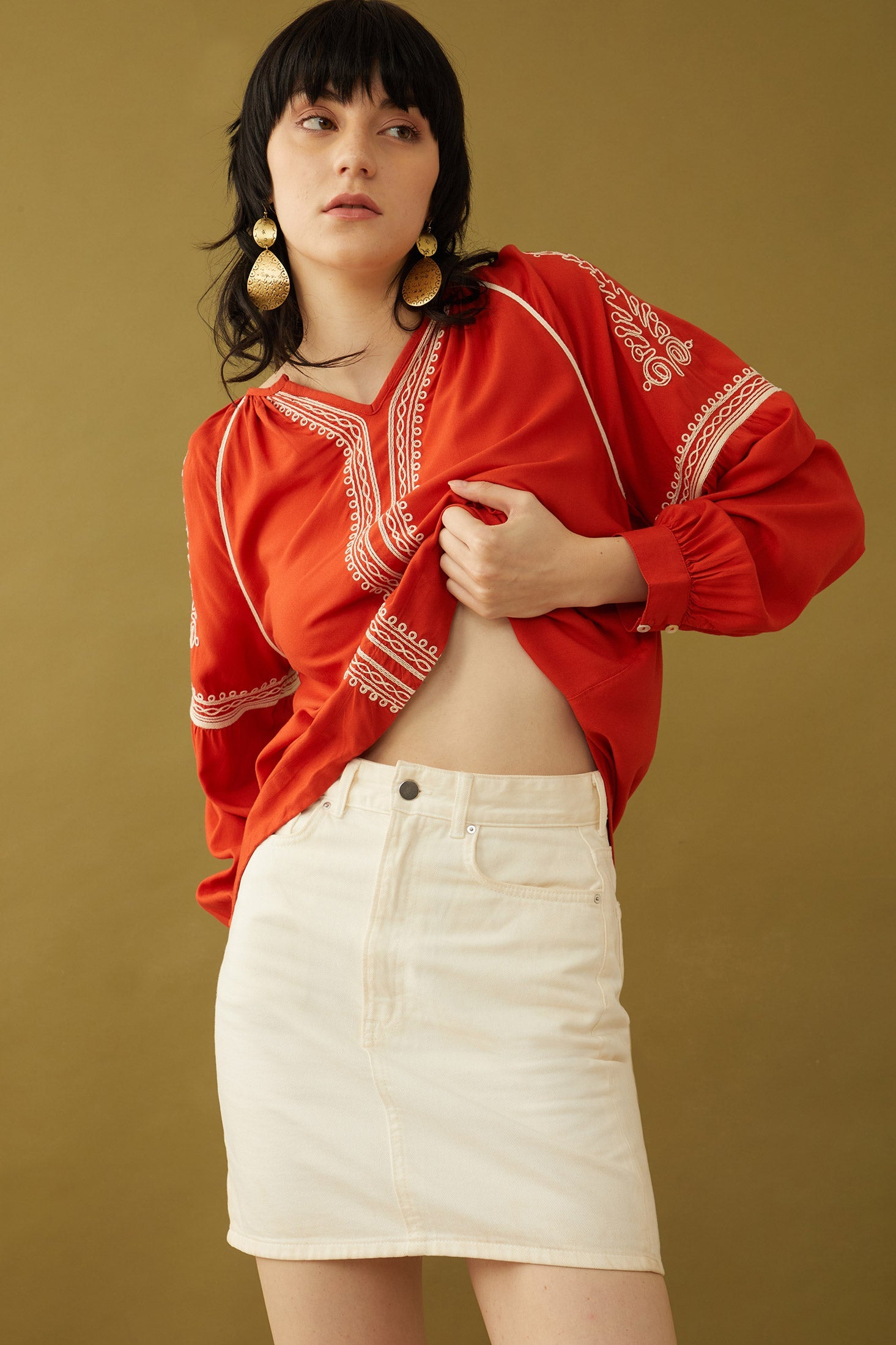 Bohera Pauline Embroidered Accent Top