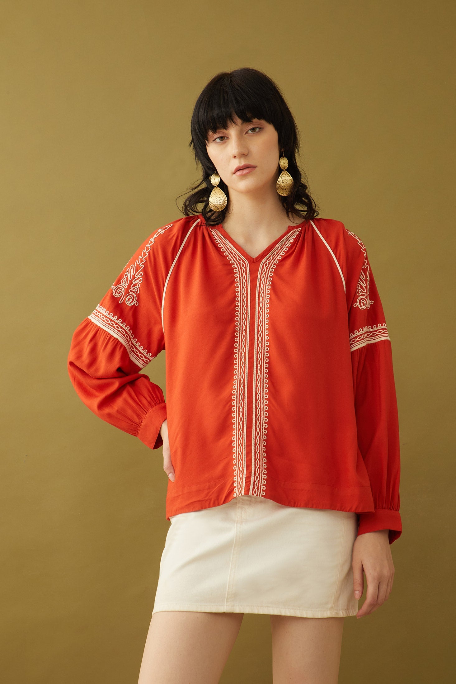 Bohera Pauline Embroidered Accent Top