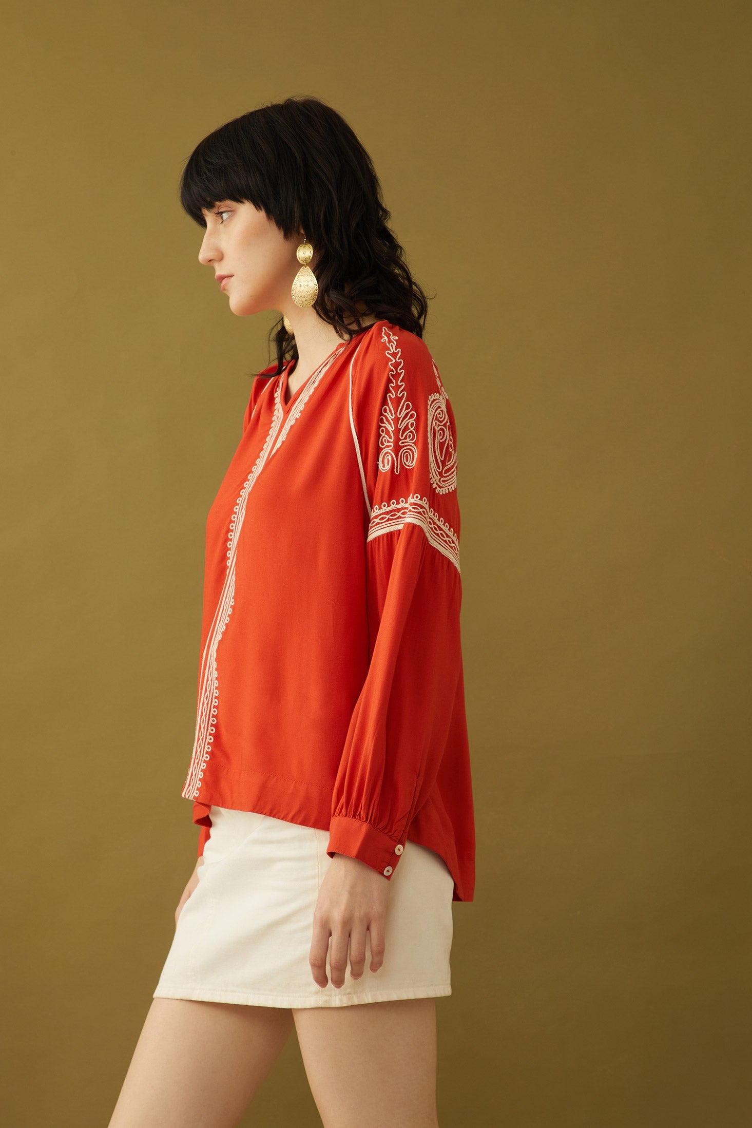 Bohera Pauline Embroidered Accent Top