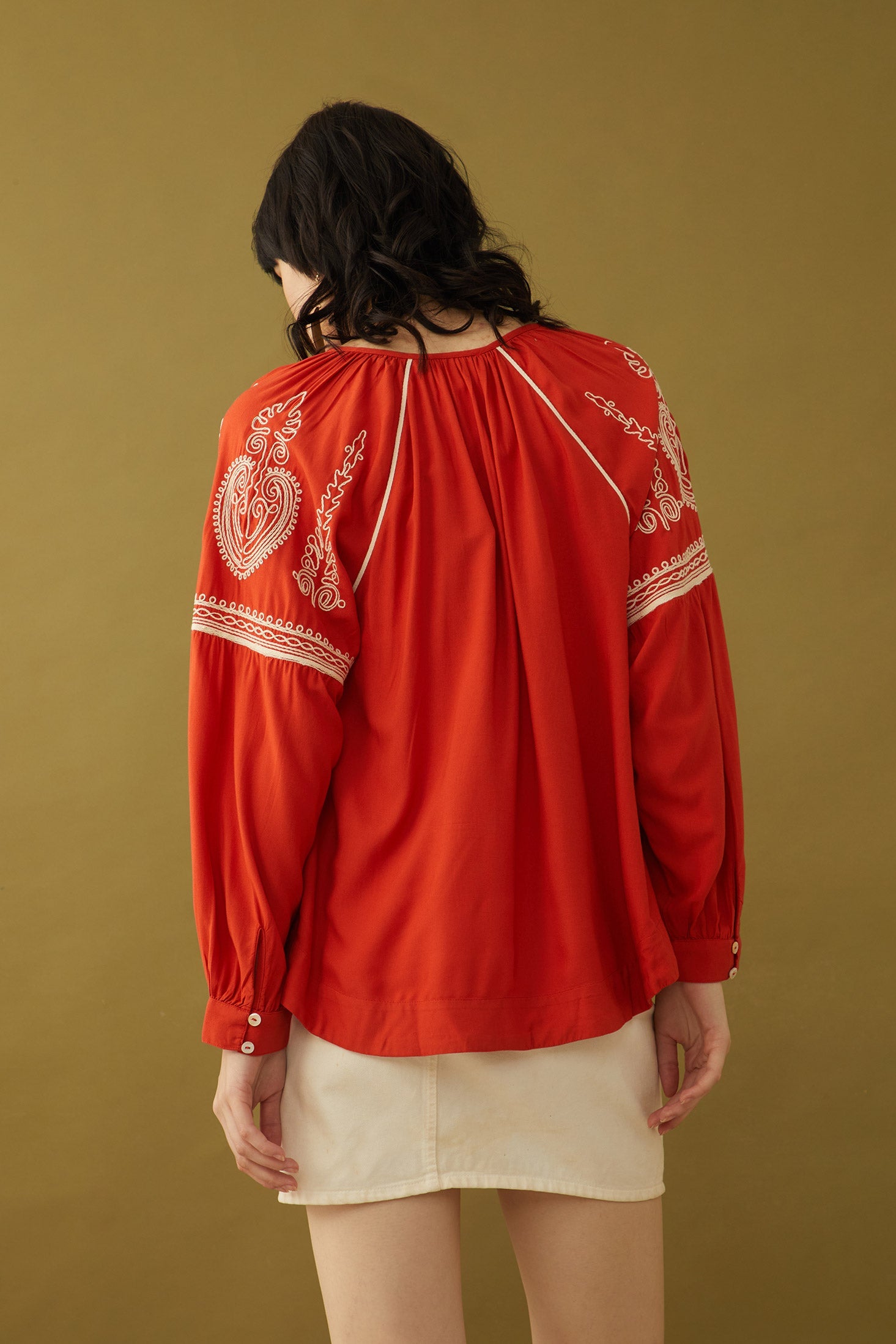 Bohera Pauline Embroidered Accent Top