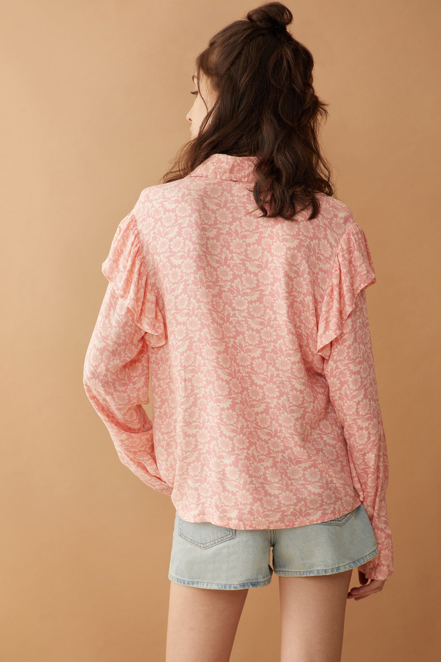 Bohera Talia Rae Floral Pattern Ruffle Shirt