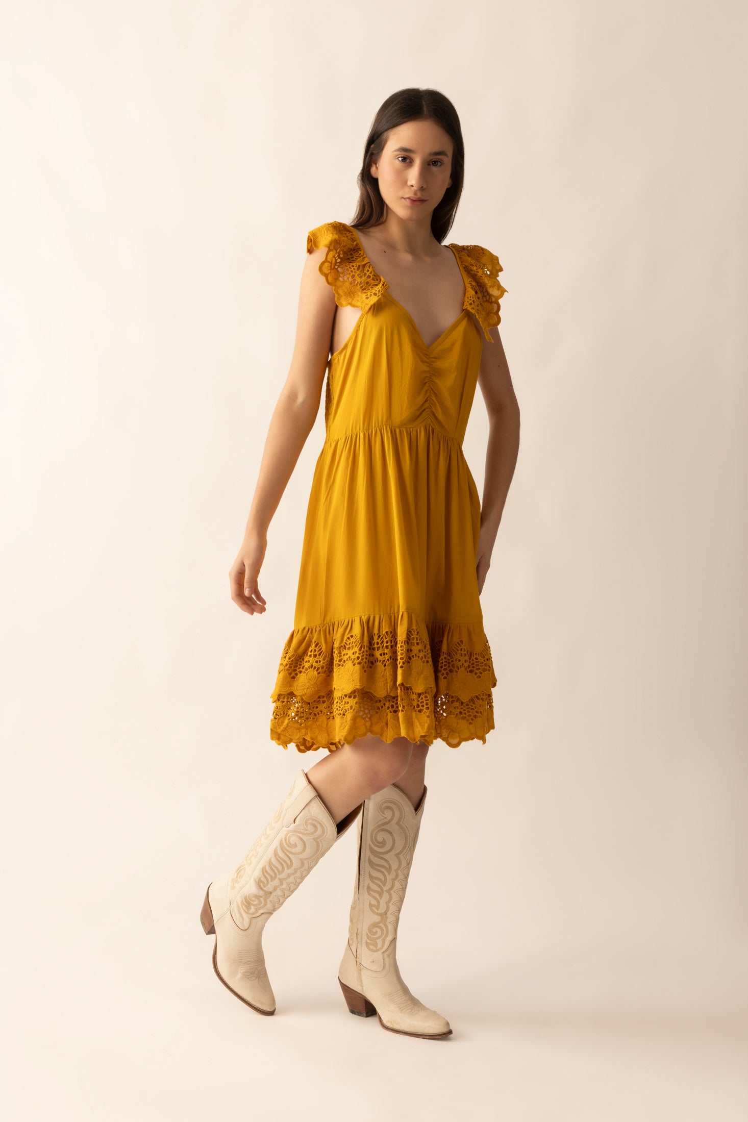 Goldie's Joy Dress In Mustard
