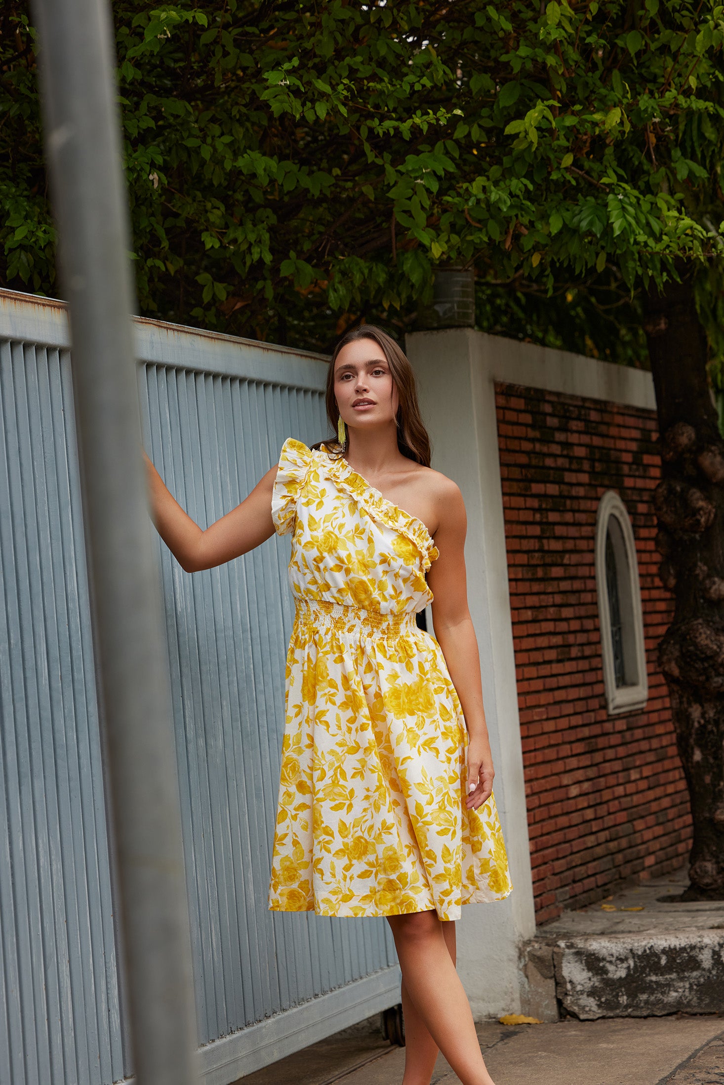 Jasmine Smile Assymetrical Dress In Yellow