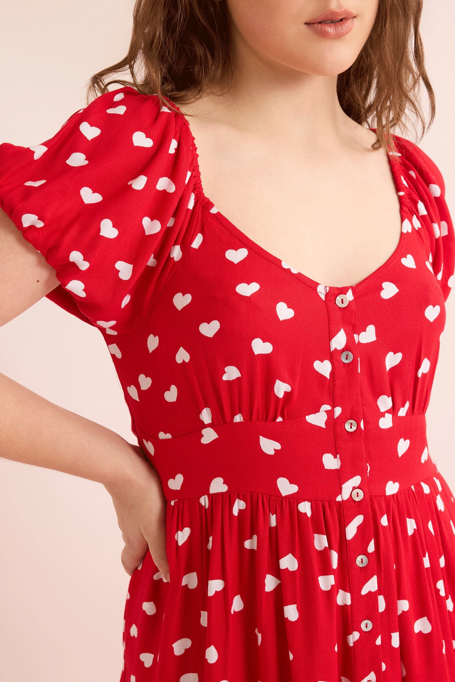 Heart of My Heart A-Line Dress In Red