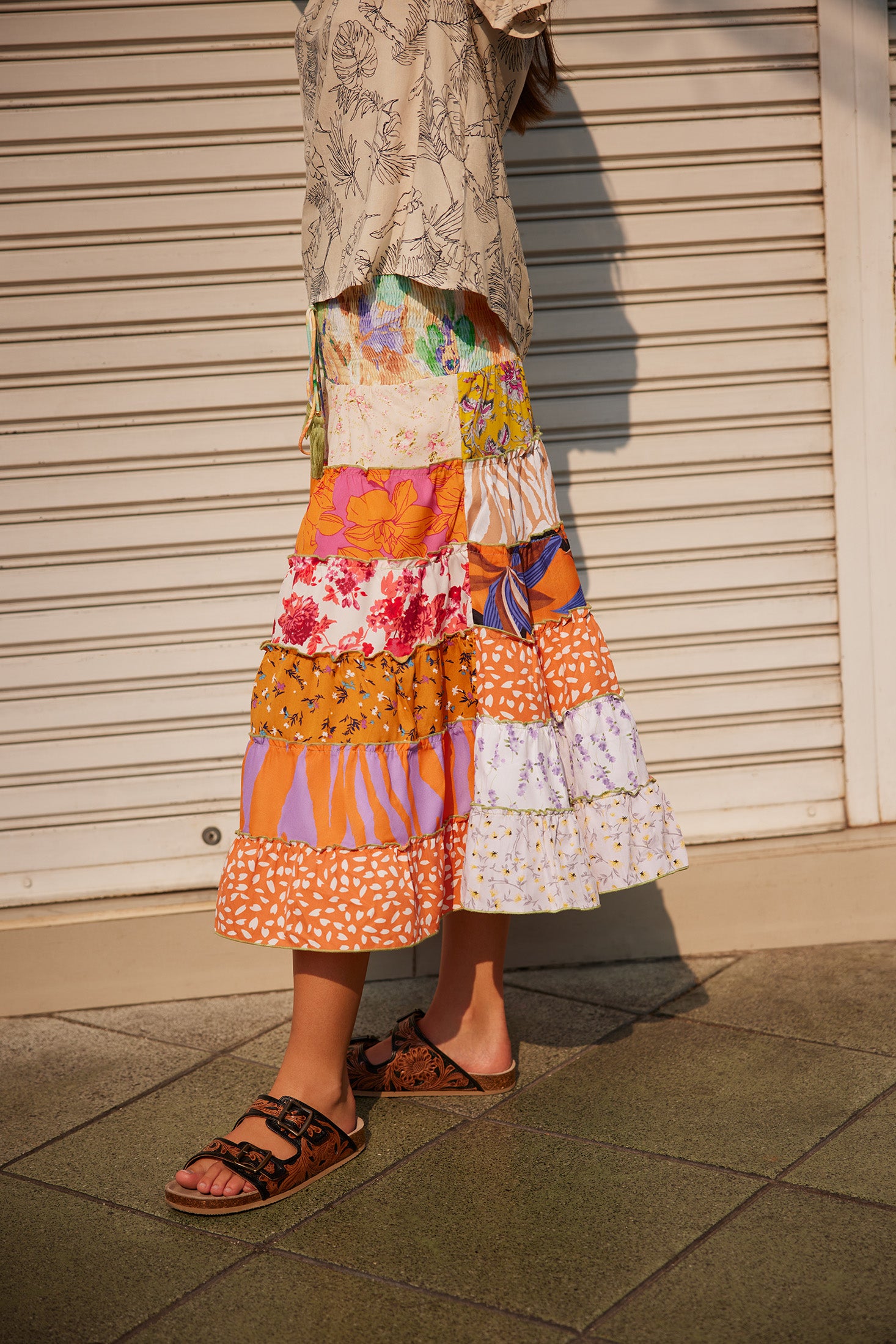 Cassandra Patchwork Dress in Multicolor
