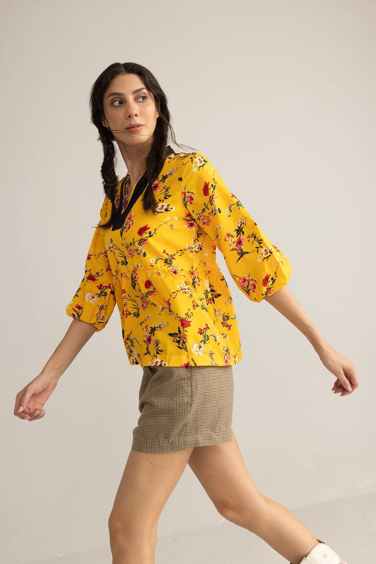 Zinnia Blaze Tunic Top in Marigold Rush