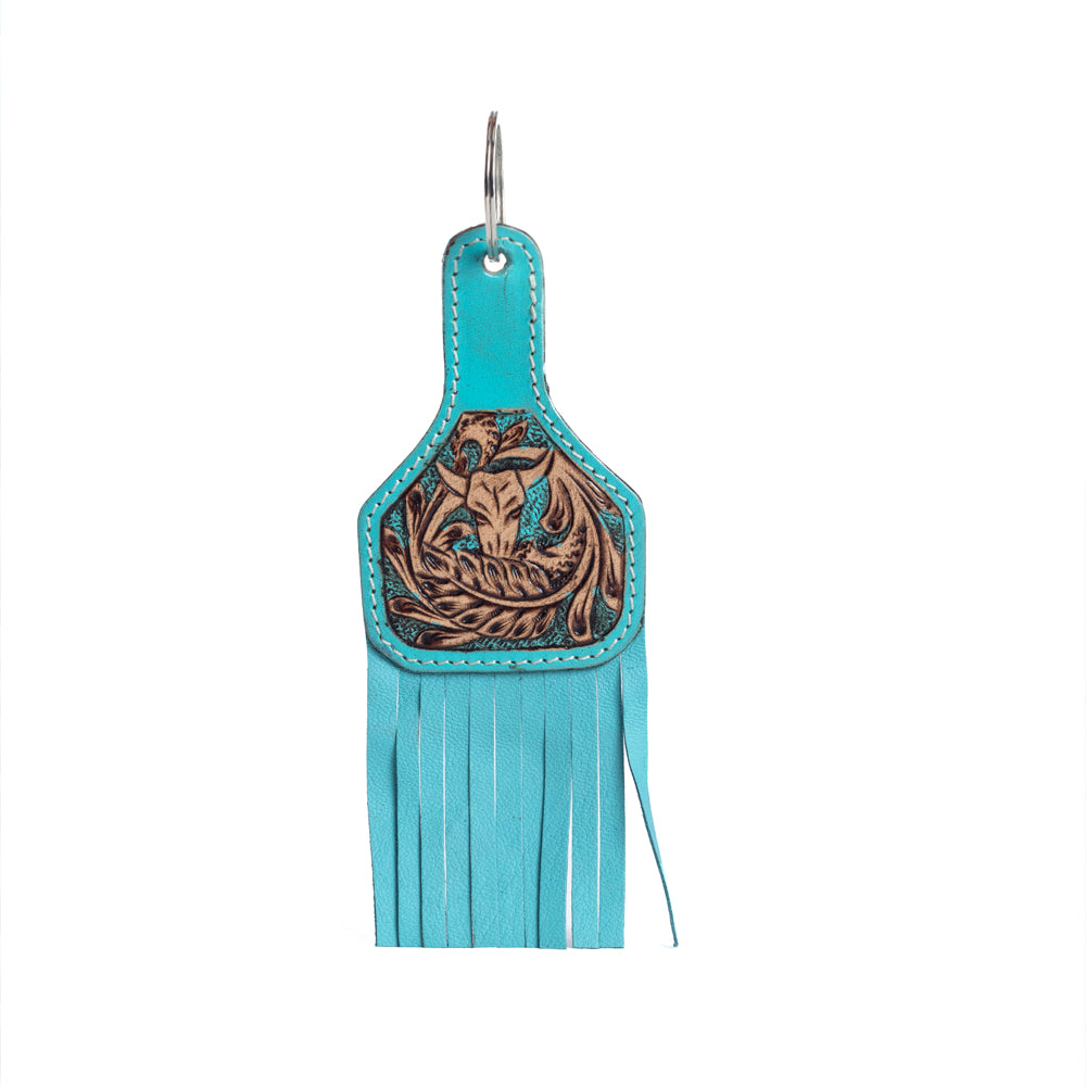 Charlotte Leather Key Fob in Rose