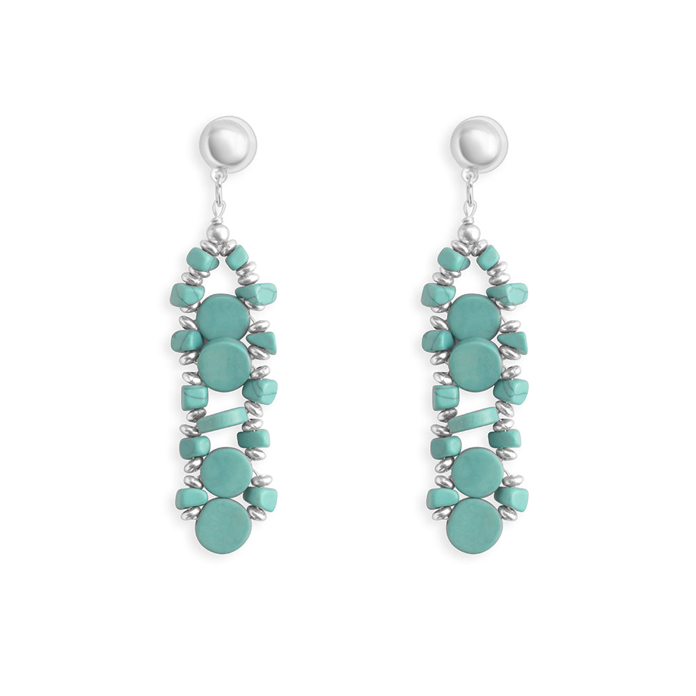 Seraphah Dimensional Earrings In Turqoise