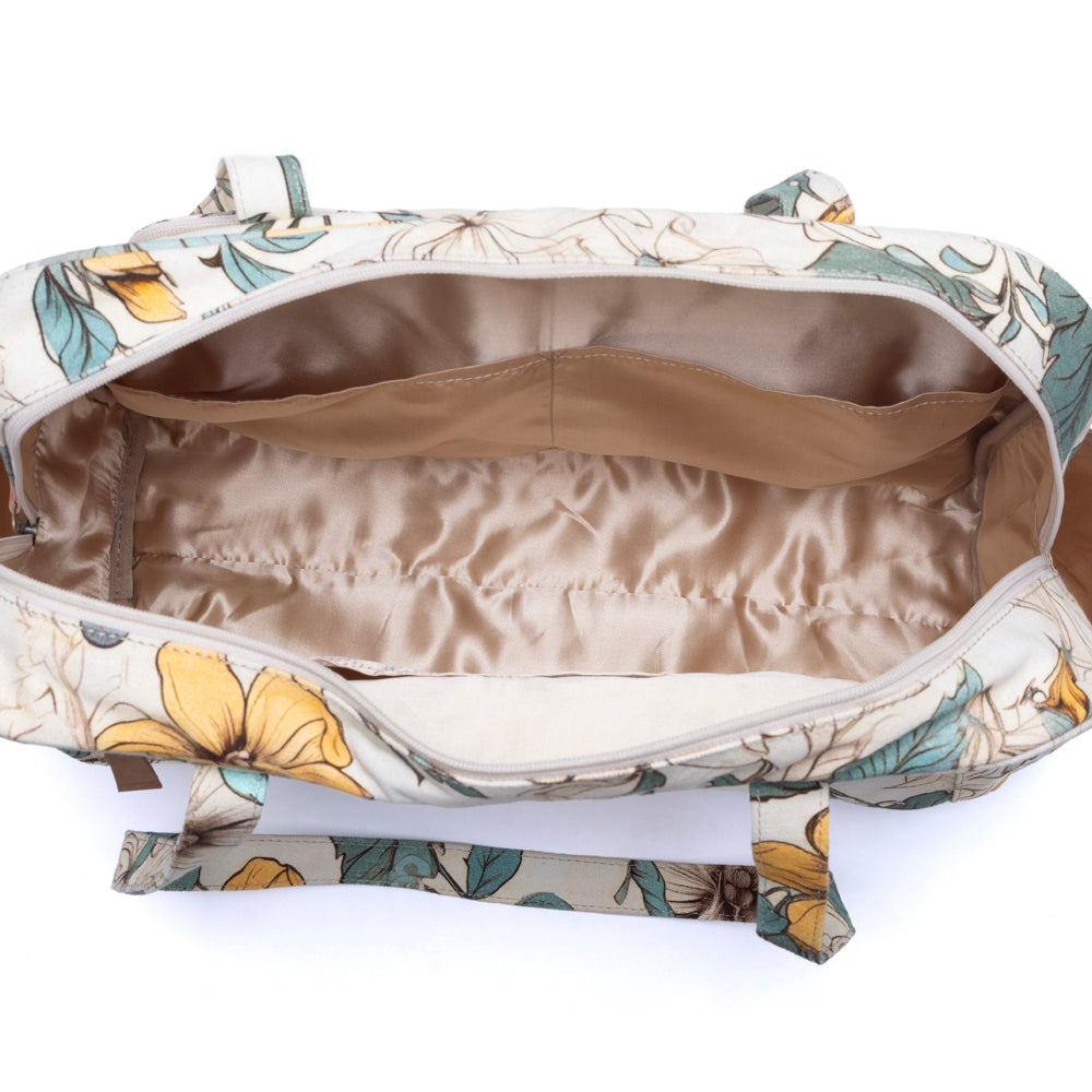 Sunnyfield Cotton Diaper Bag in Ochre Fern
