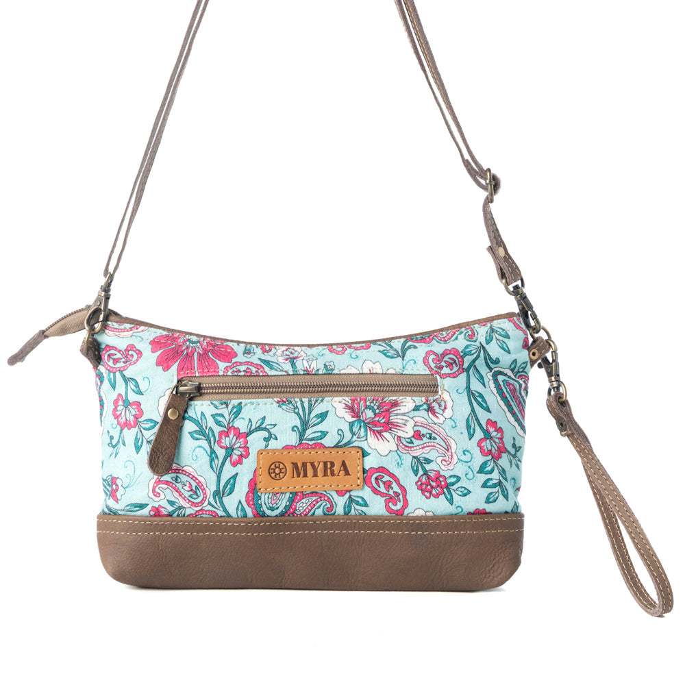 Wild Posy Crossbody Bag for Women in agave with print detail