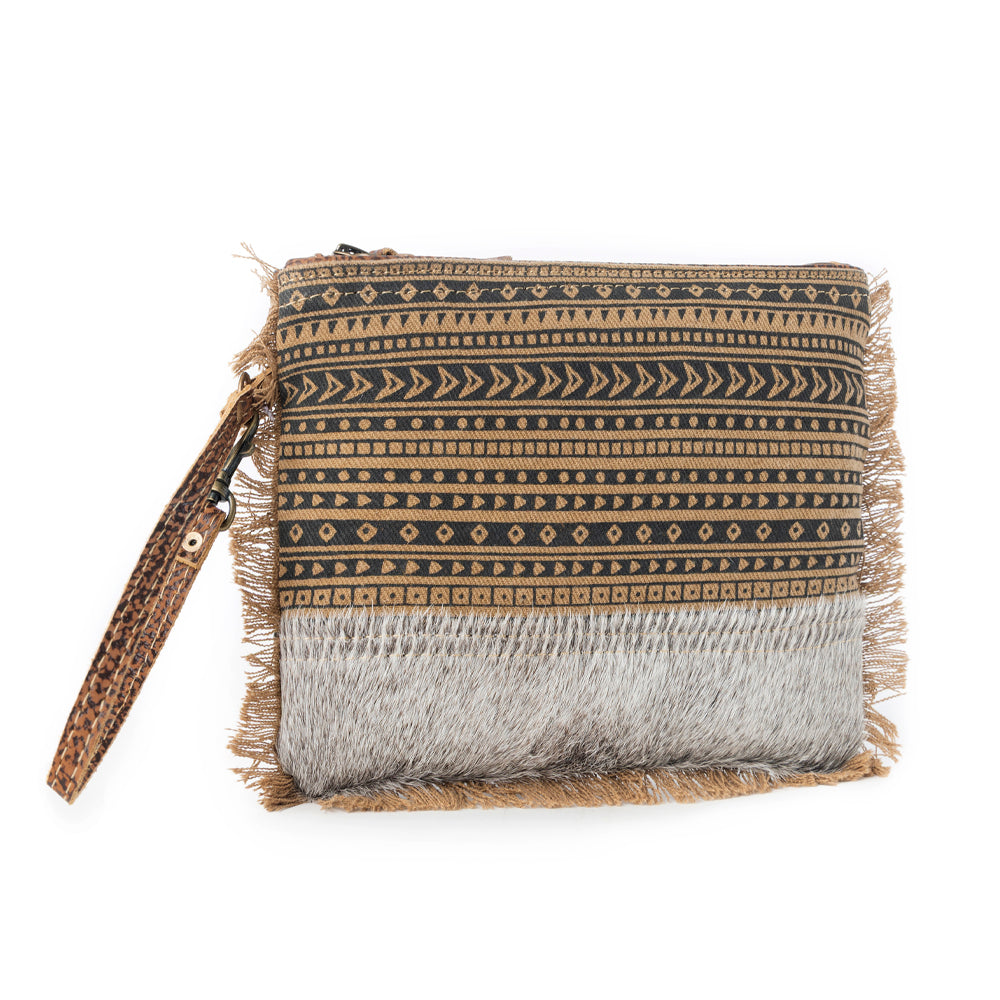 Trailmark Western Wristlet for Women in olive with hairon detail