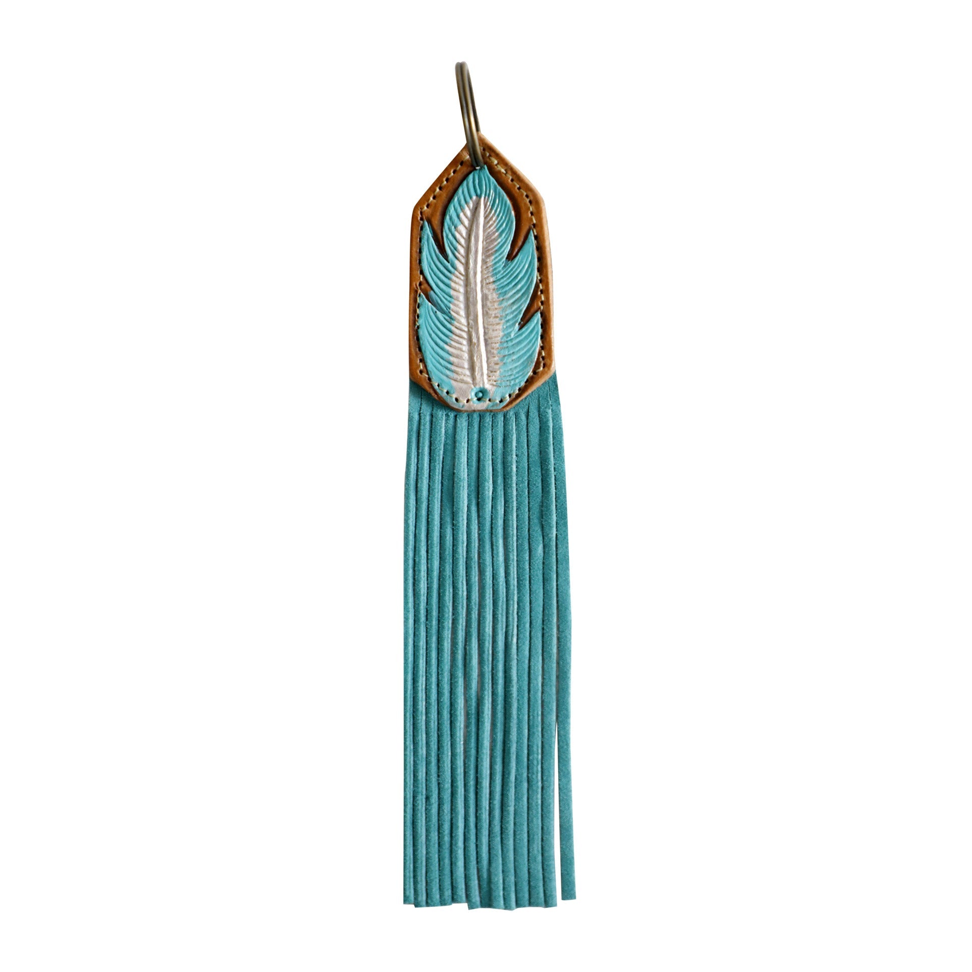 Wild blue leaf Key Fob