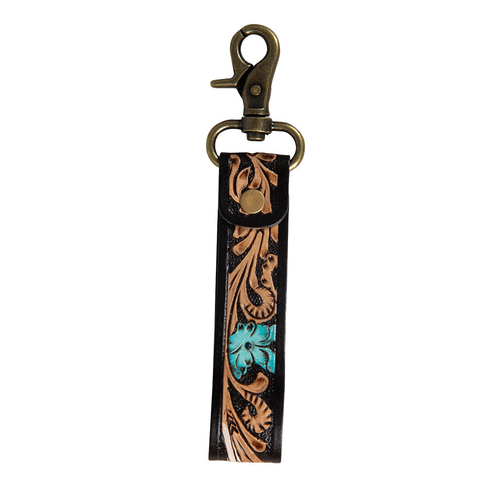 Canyon Feather Hand-Tooled Key Fob