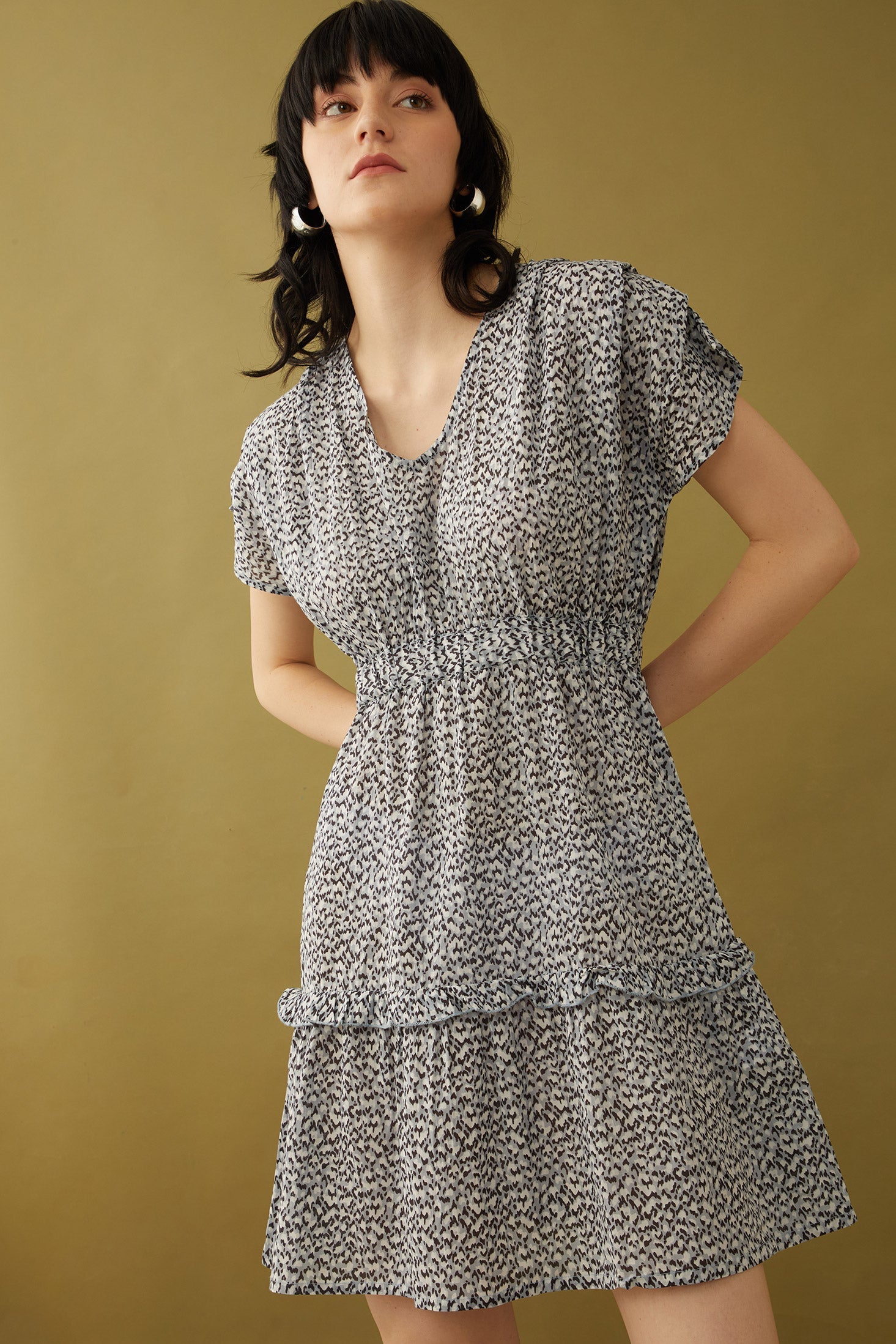 Tangina Tiered Sleeve Drop Dress