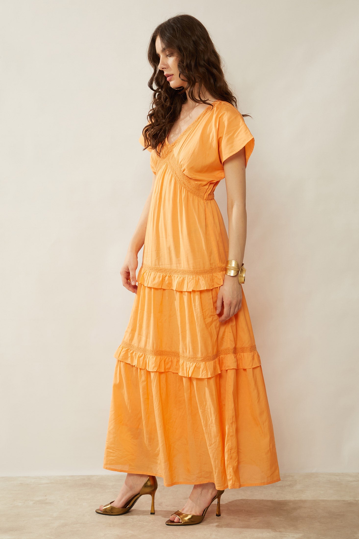 Bohera Miralee Golden Tiered Maxi Dress