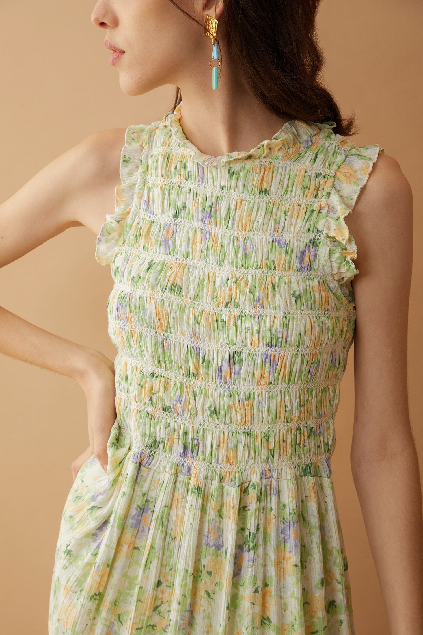 Bohera Ava's Spring Floral Smocking Dress