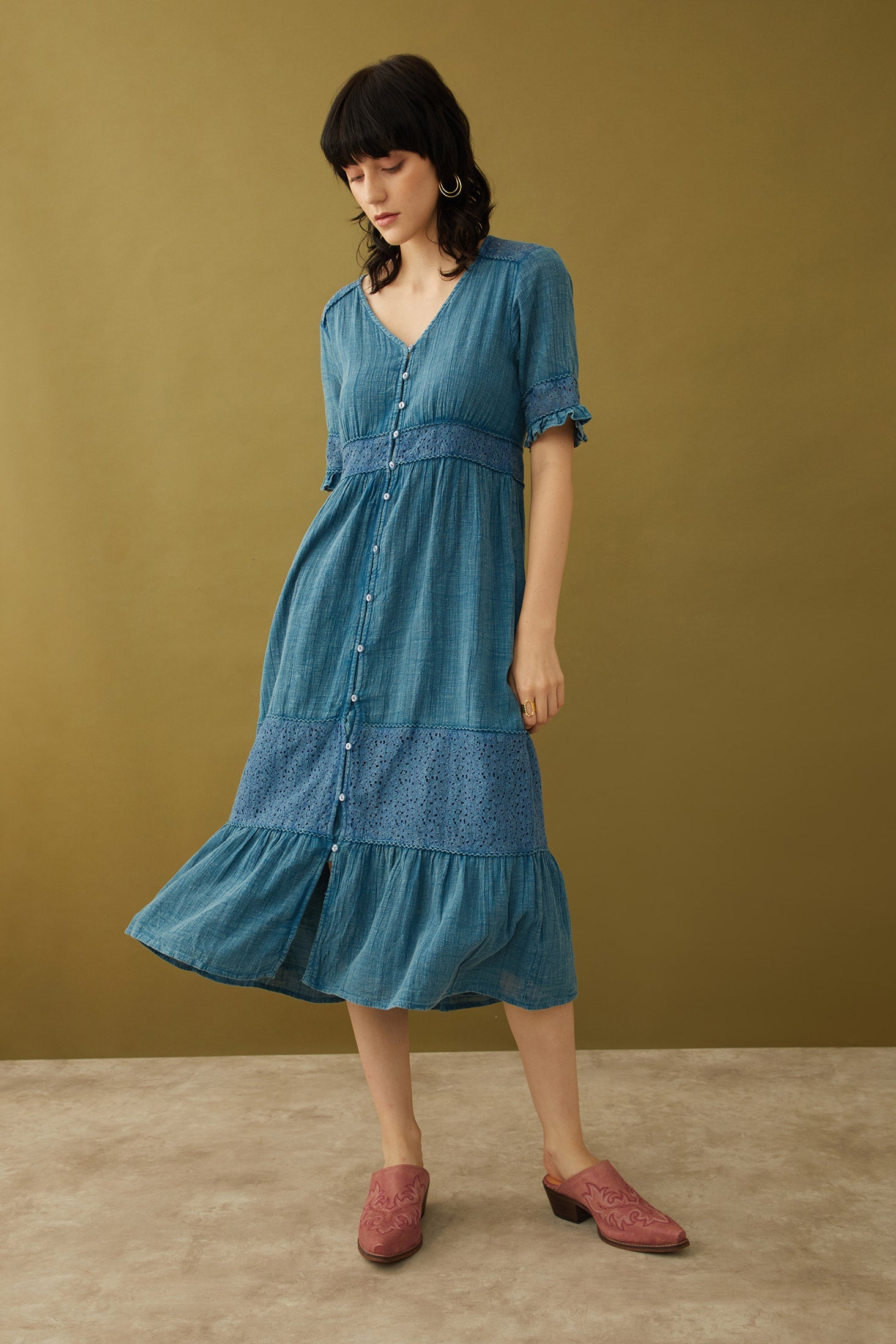 Bohera Jenny Lore Blue Washed Effect Dress