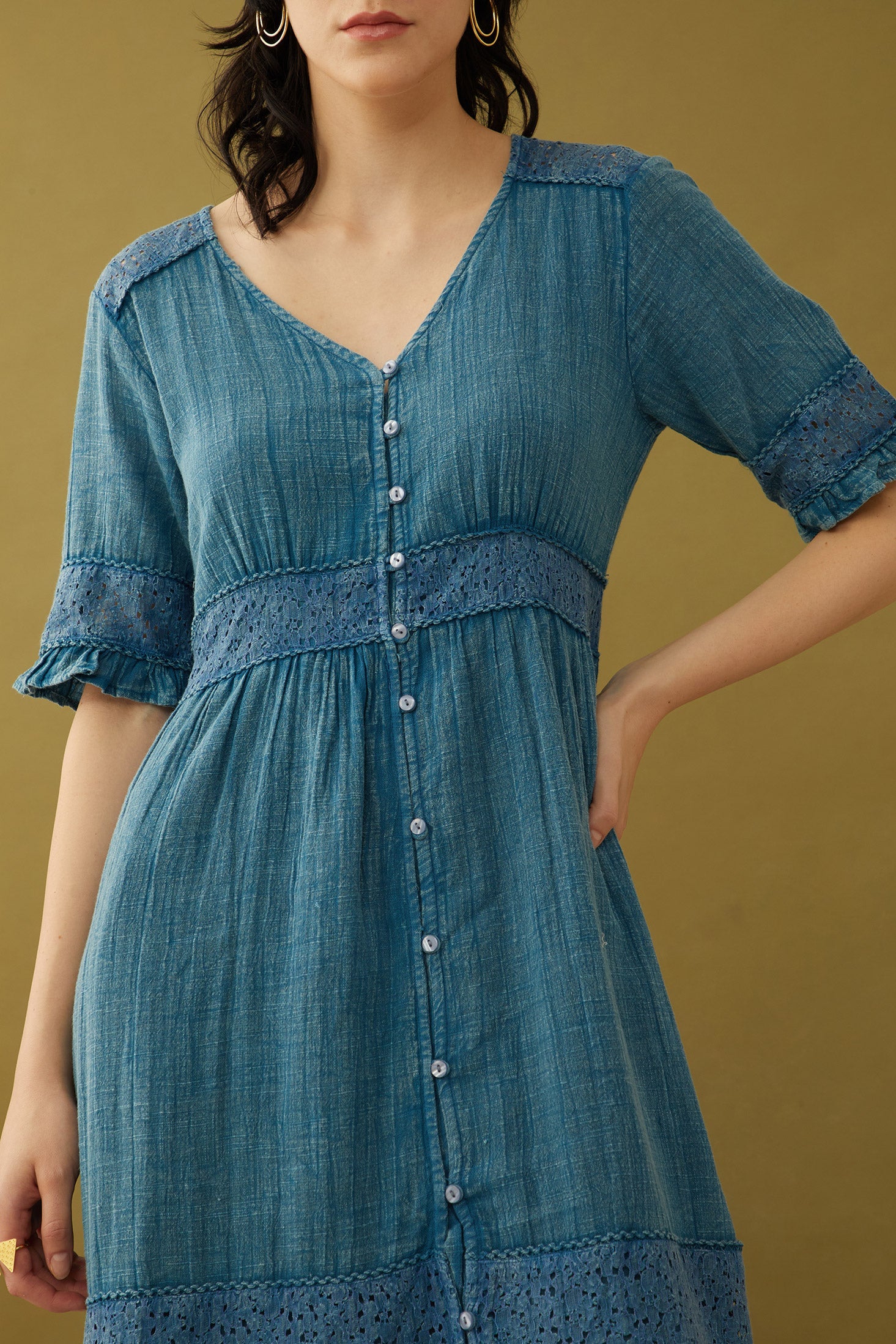 Bohera Jenny Lore Blue Washed Effect Dress