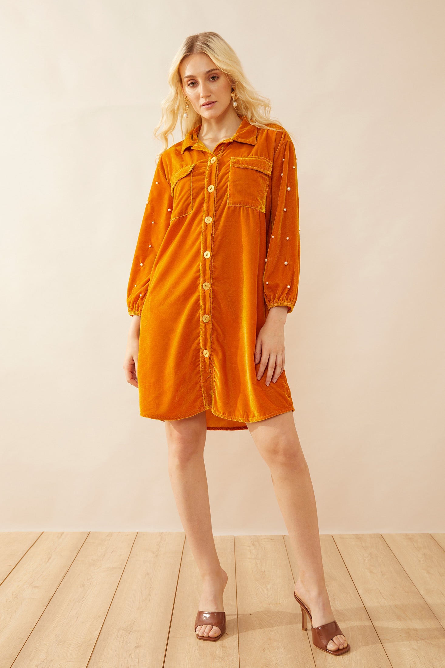 Oakrey Velvet Shirt Dress