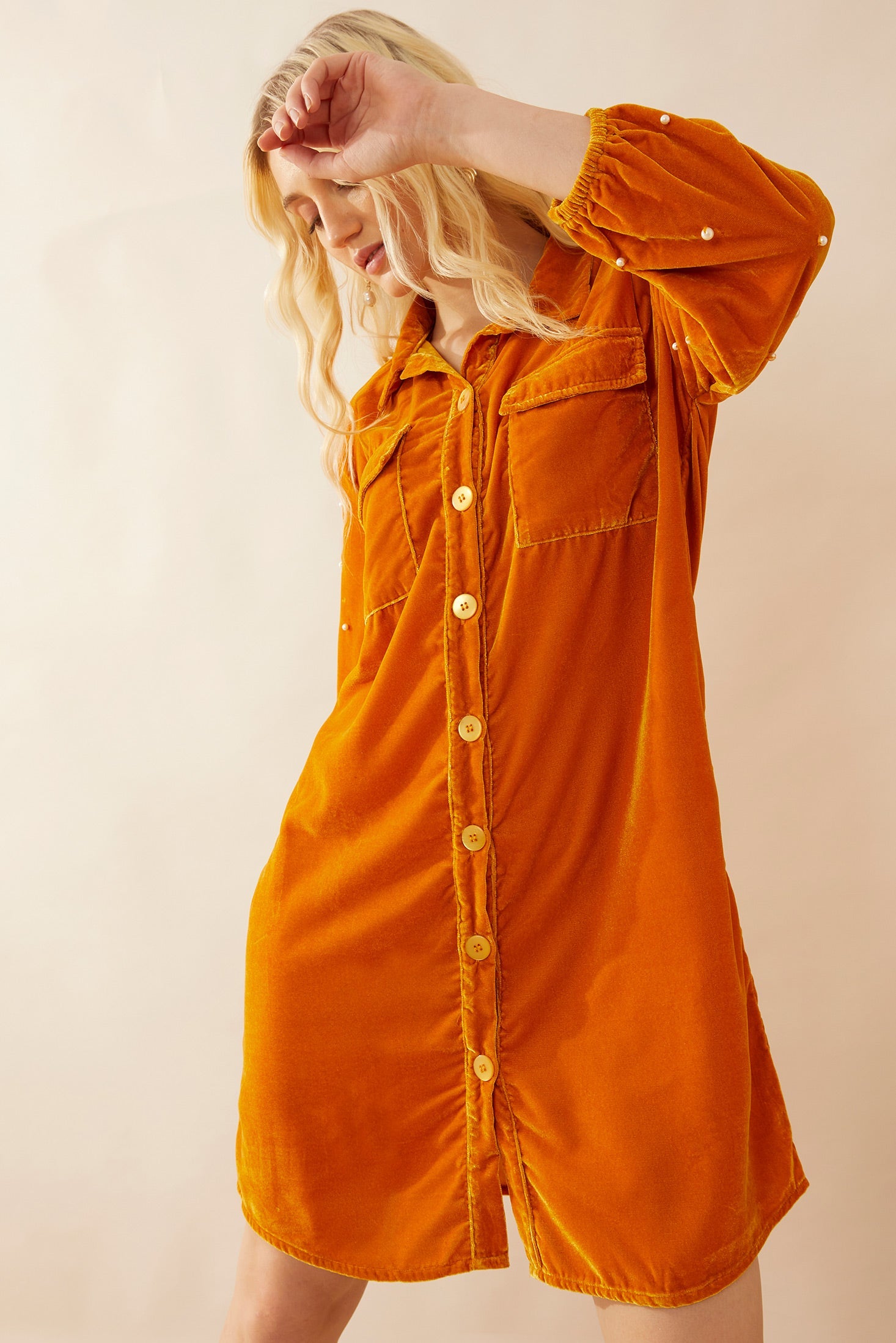 Oakrey Velvet Shirt Dress