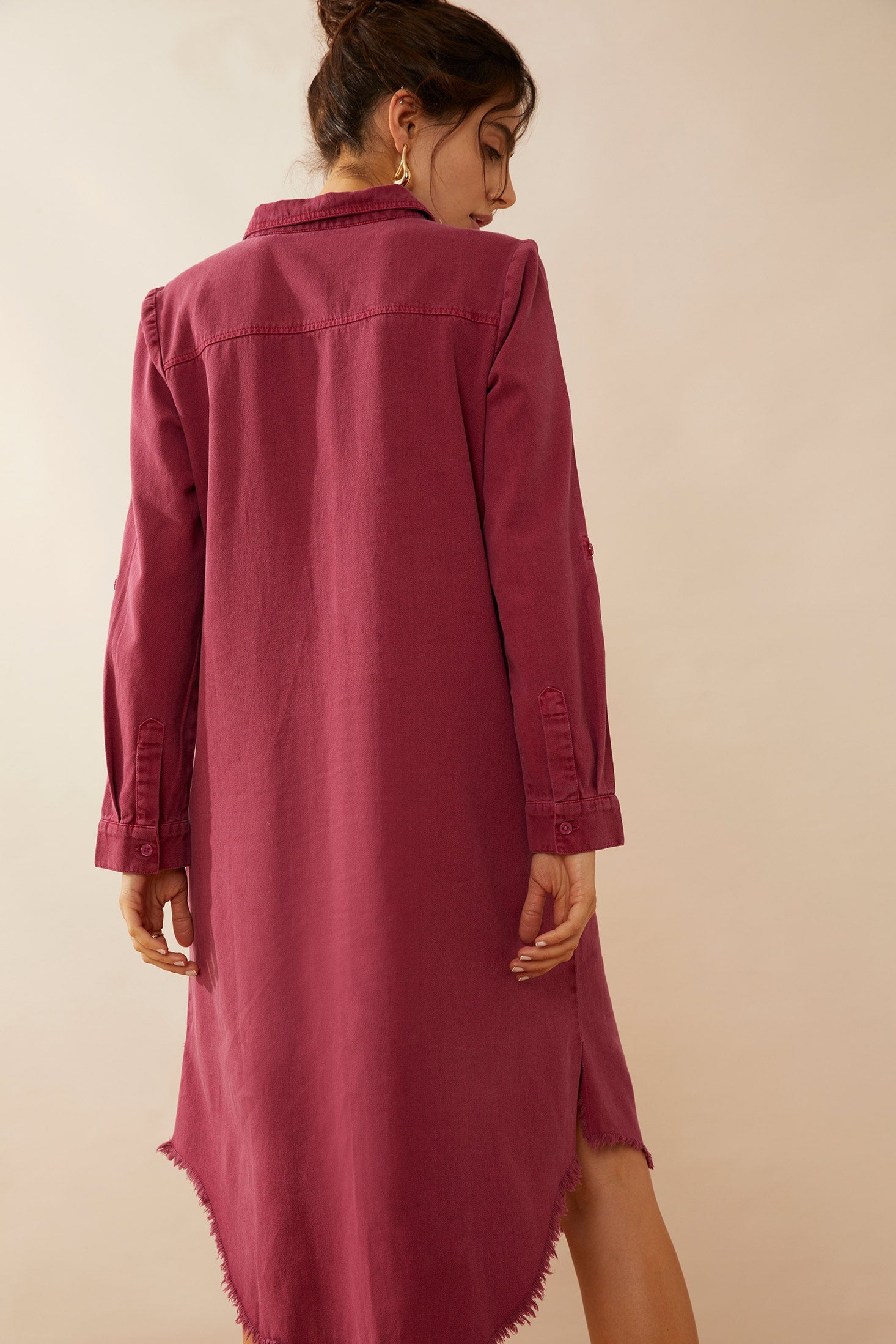 Jaipena Shirt Dress In Magenta