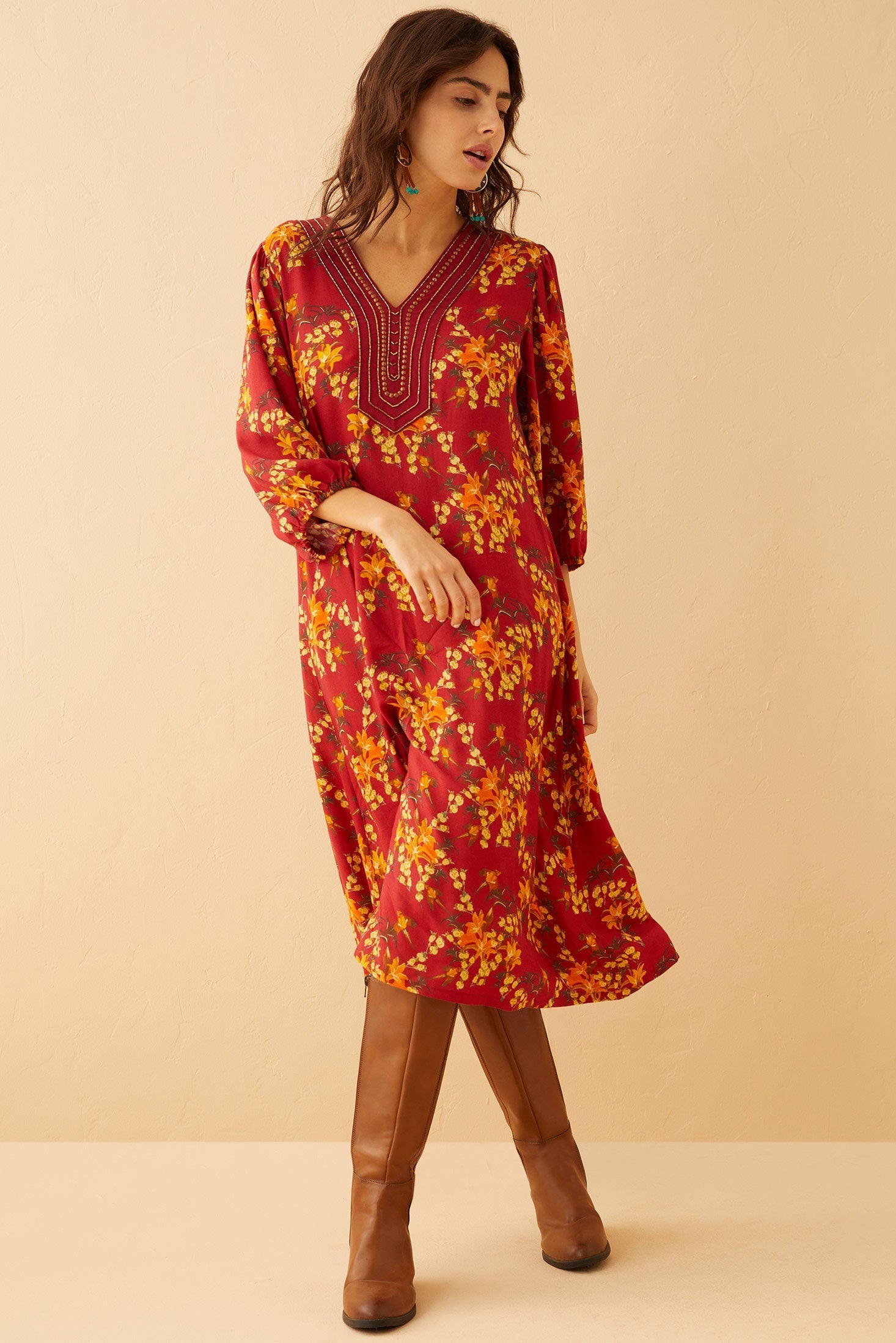 Chloe's Love Embroidered Sleeved Sundress