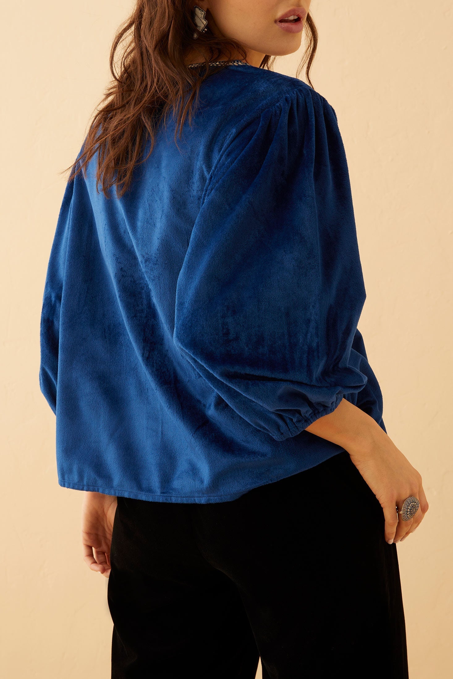 Juliana Azure Embroidered Top