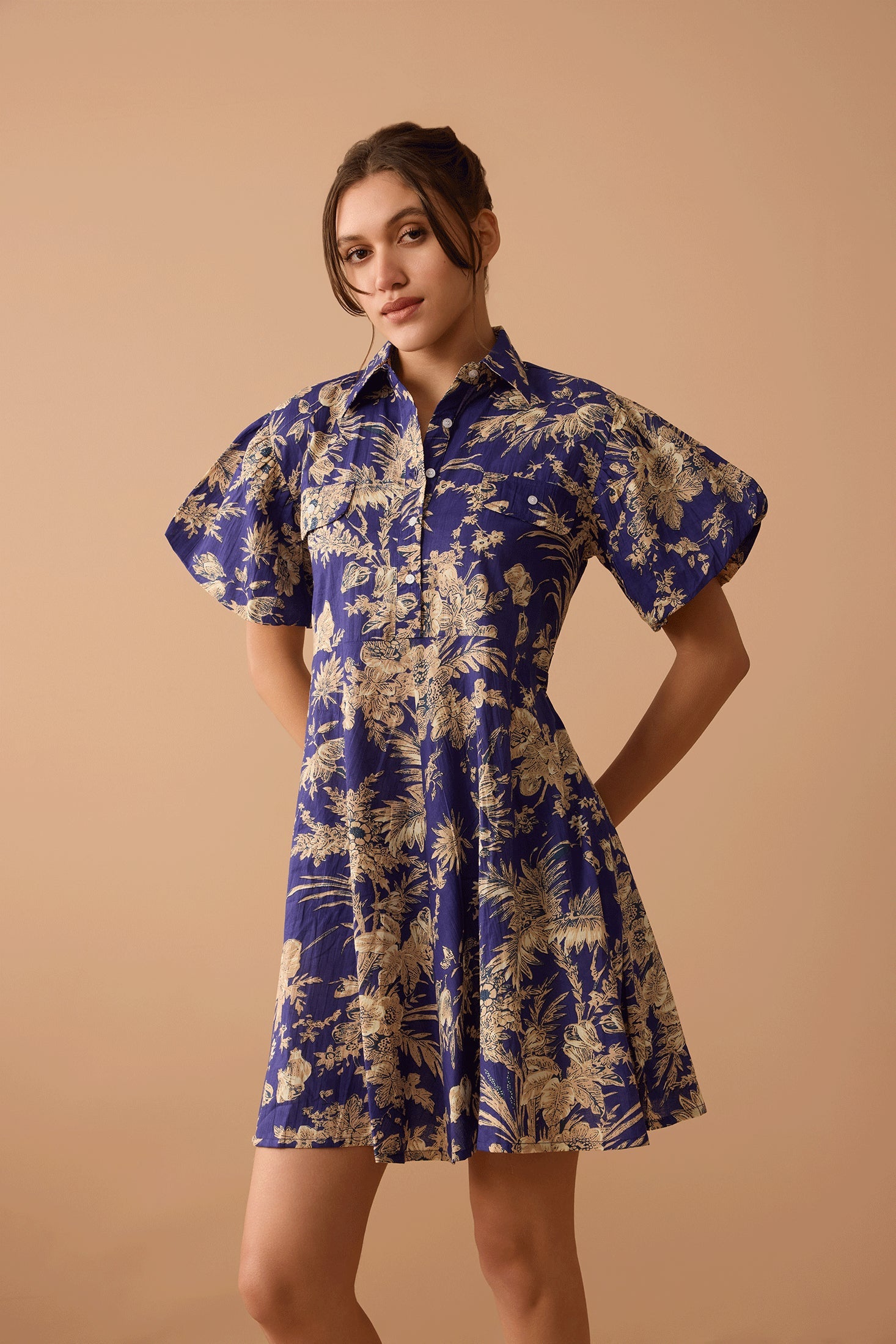 Midnight's Garden Dress In Blue