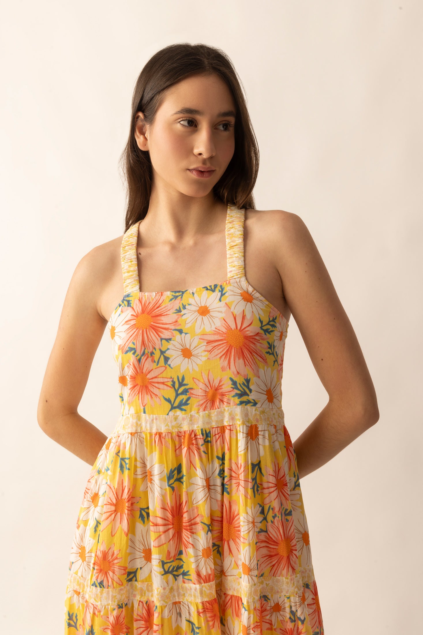 Adelaide Blossom Dress In Orange