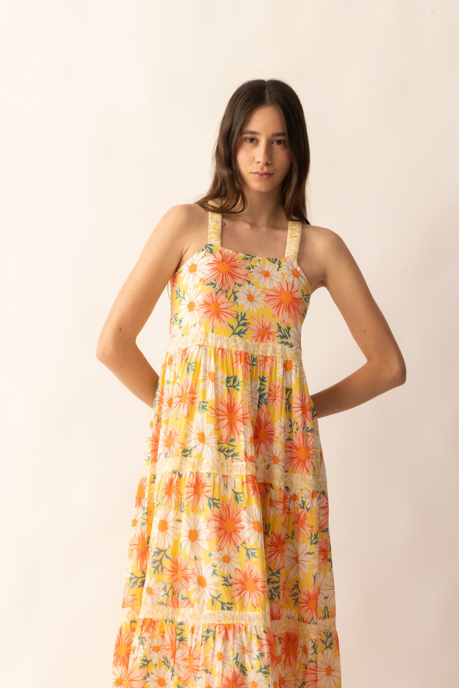 Adelaide Blossom Dress In Orange