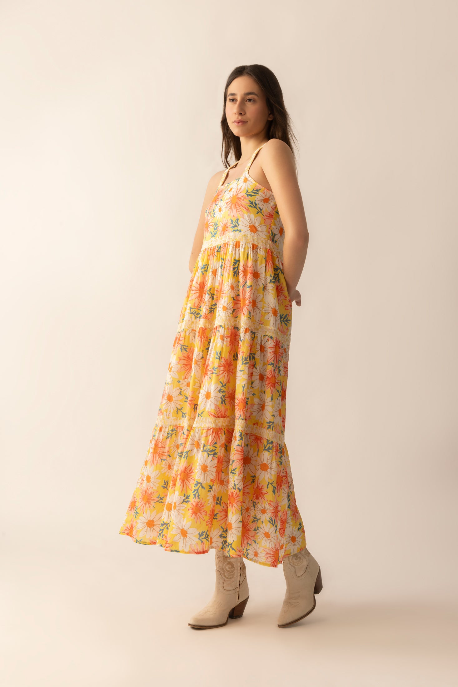 Adelaide Blossom Dress In Orange