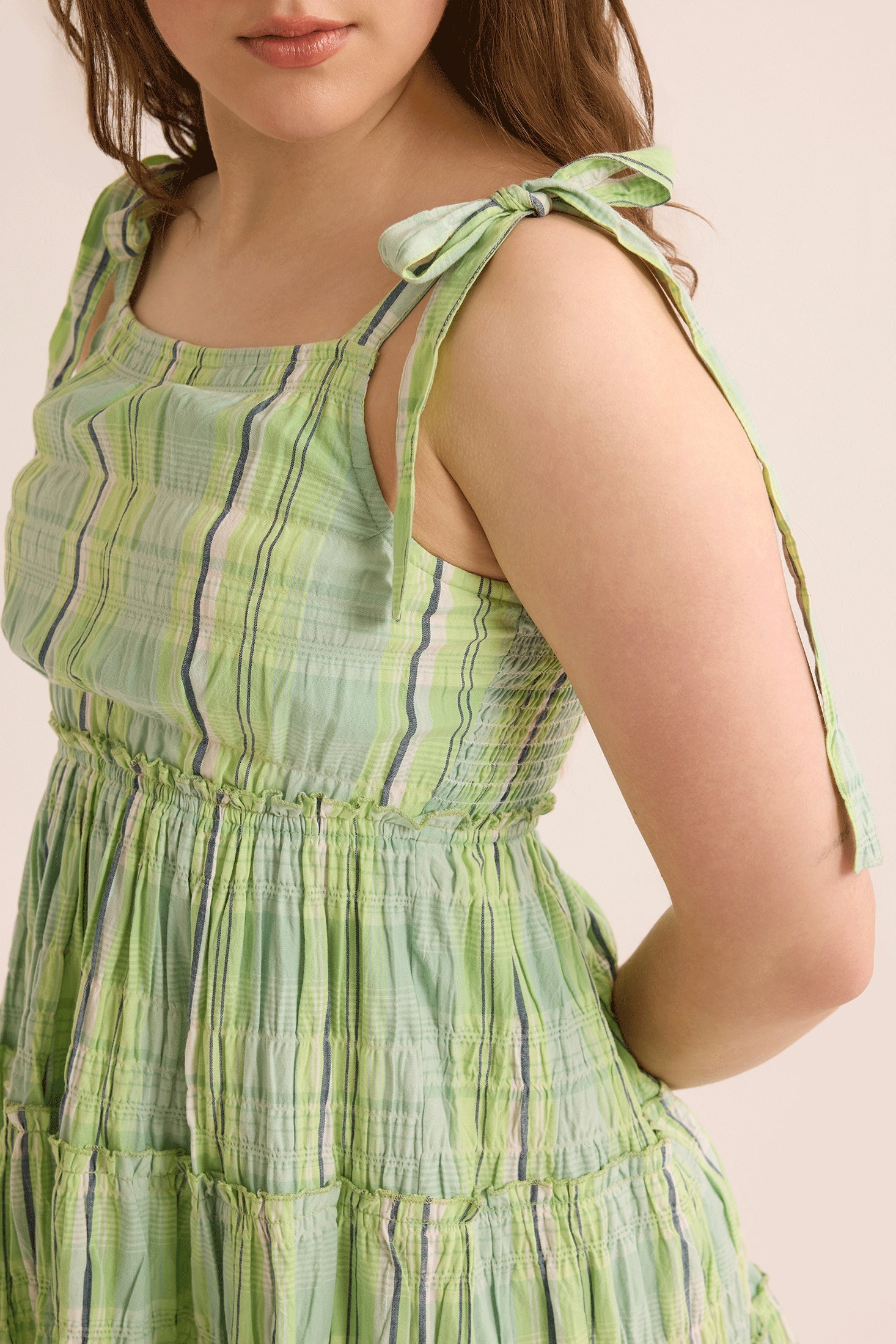 Madison's Spring A-Line Dress In Green