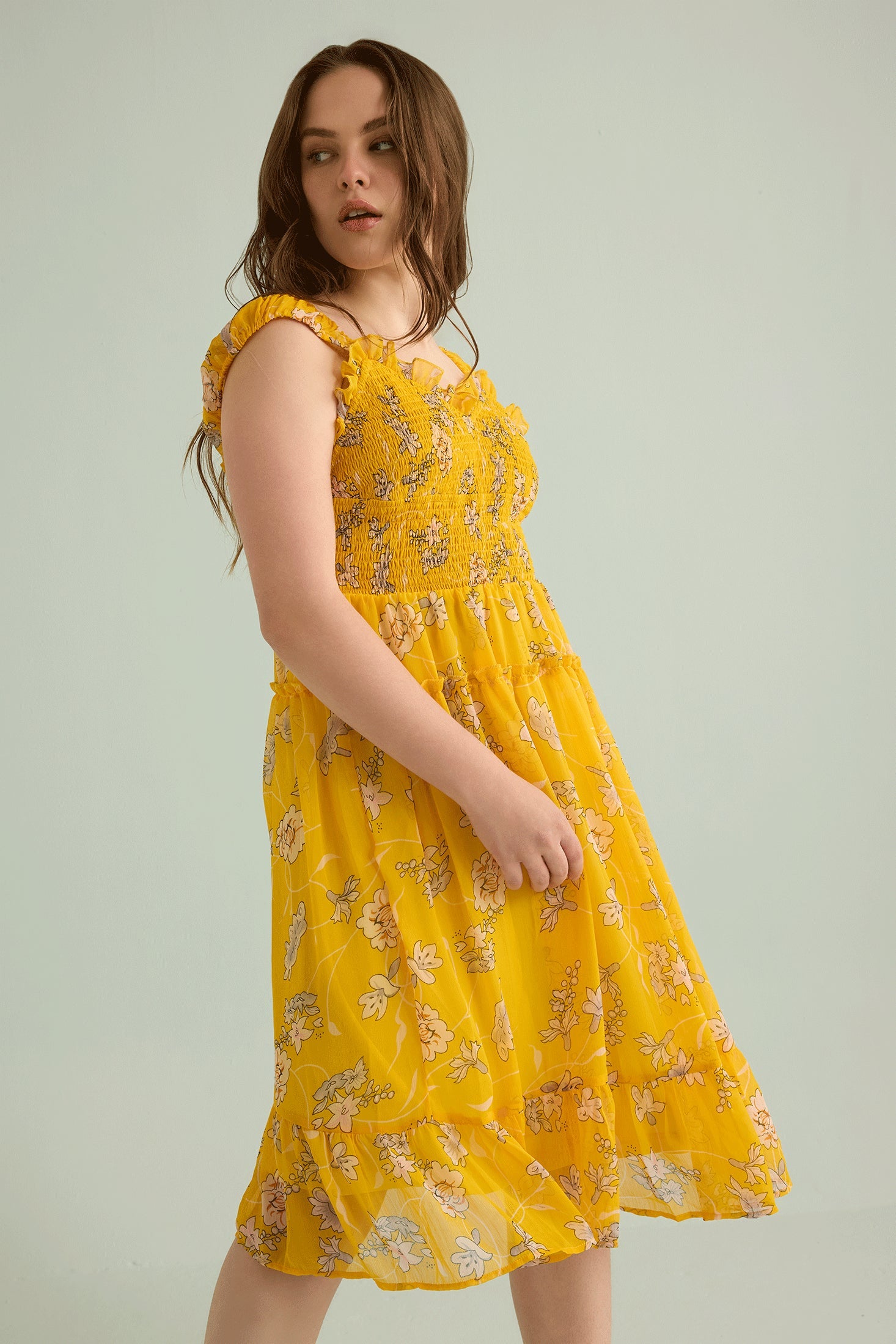 Rosalee's Meadow Dress In Yellow