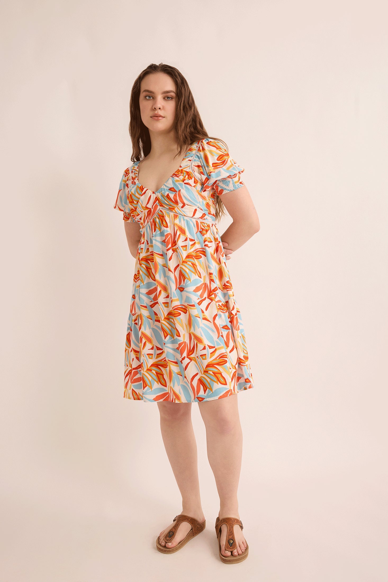 Addison Triple Print Dress In Multicolor