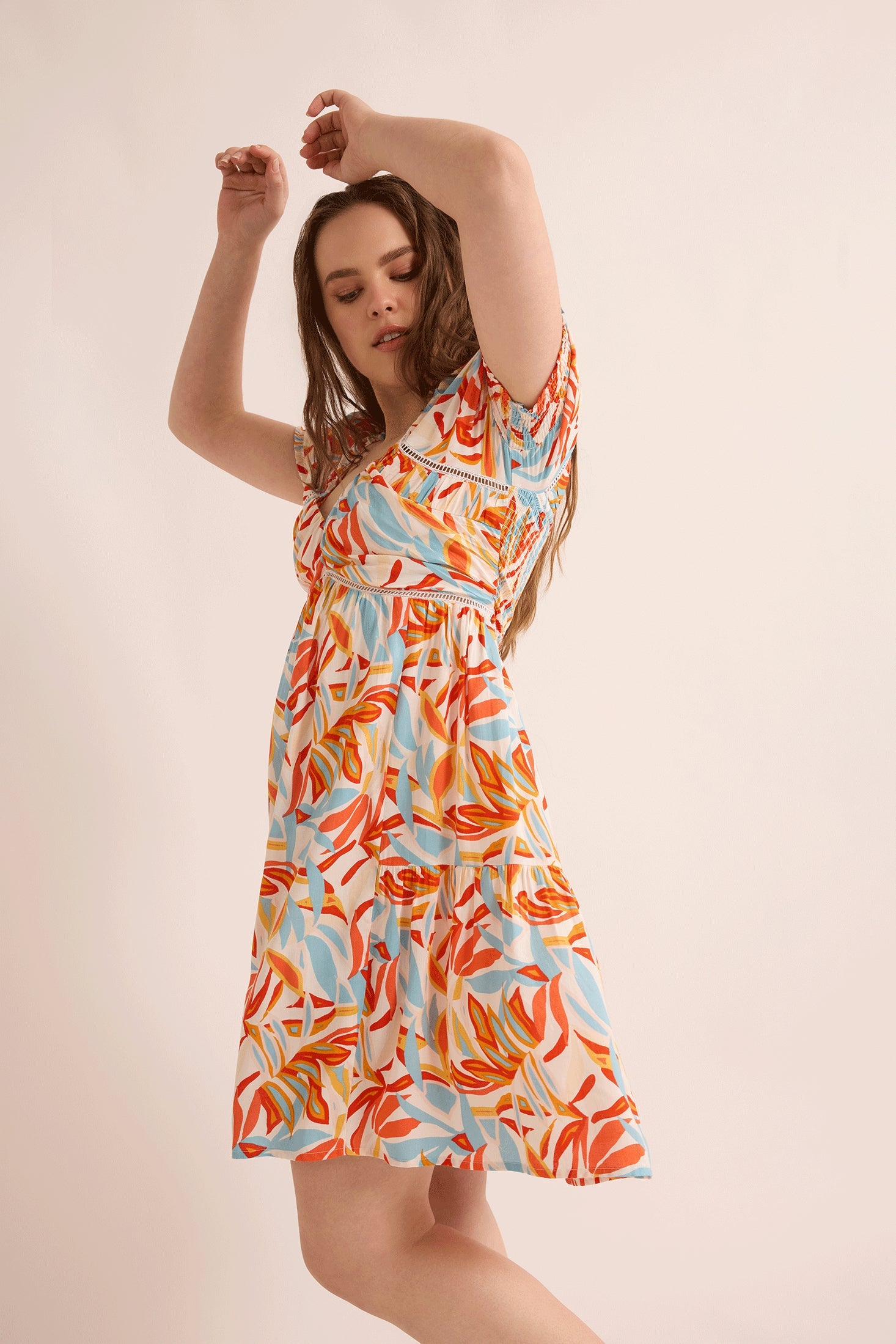 Addison Triple Print Dress In Multicolor