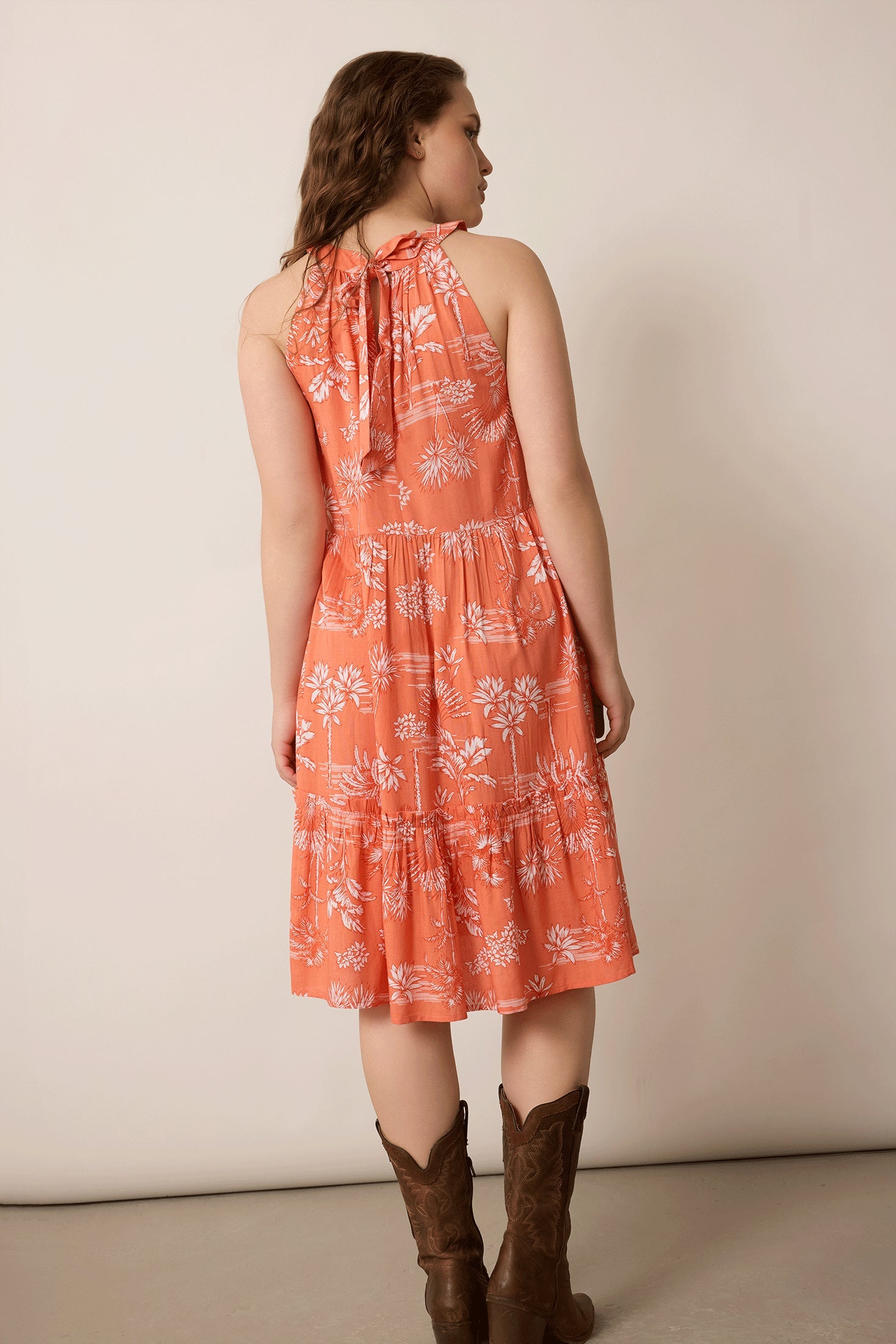 Madeline Halter Dress In Orange