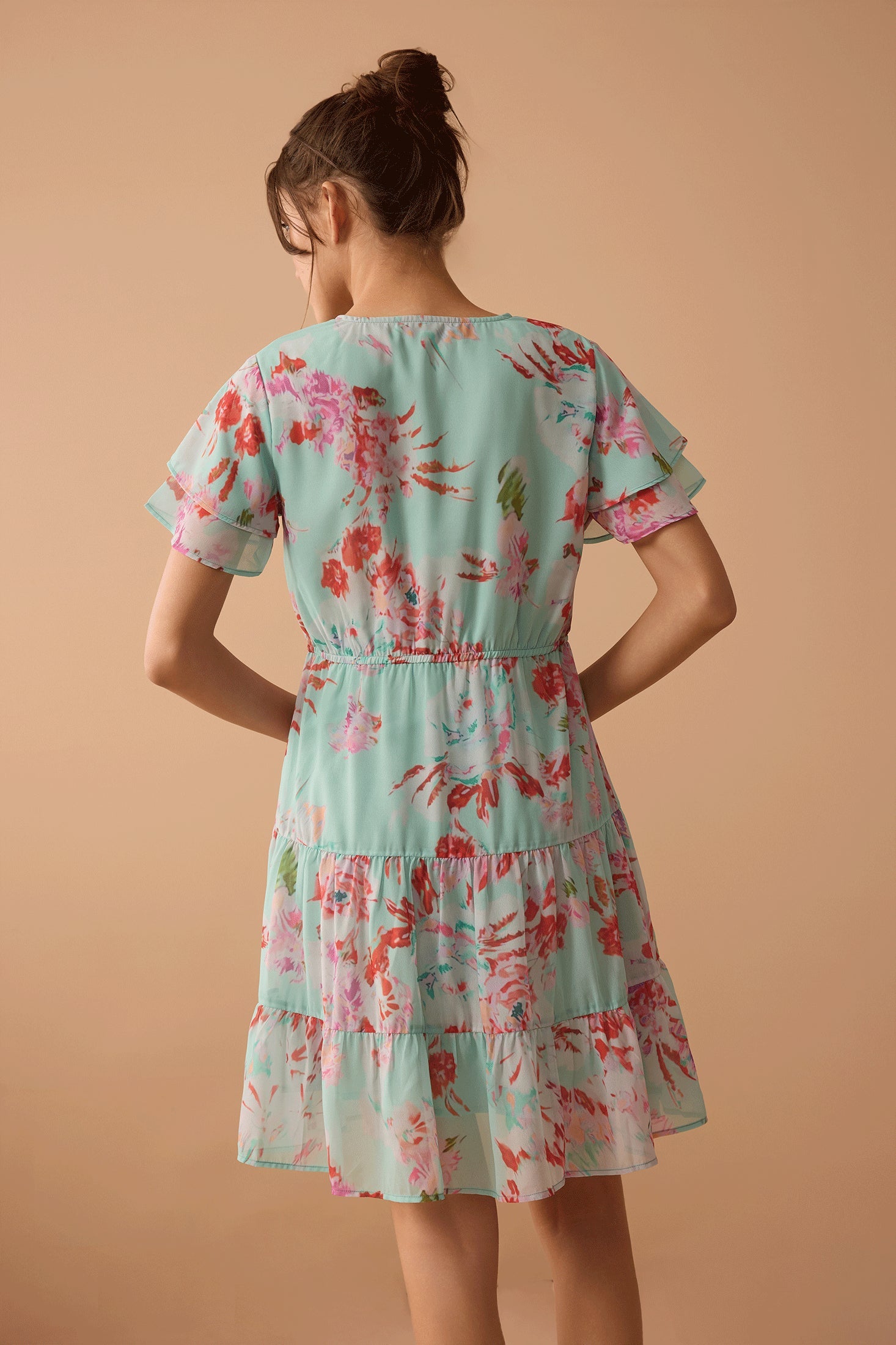 Nevaeh Floral Dress In Teal