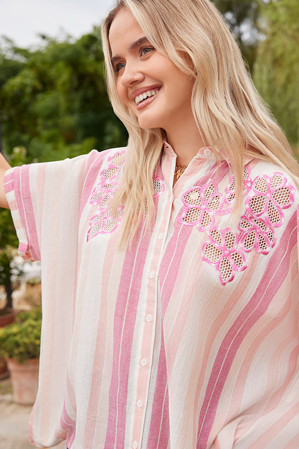 Paloma Embroidered Top In Light Pink