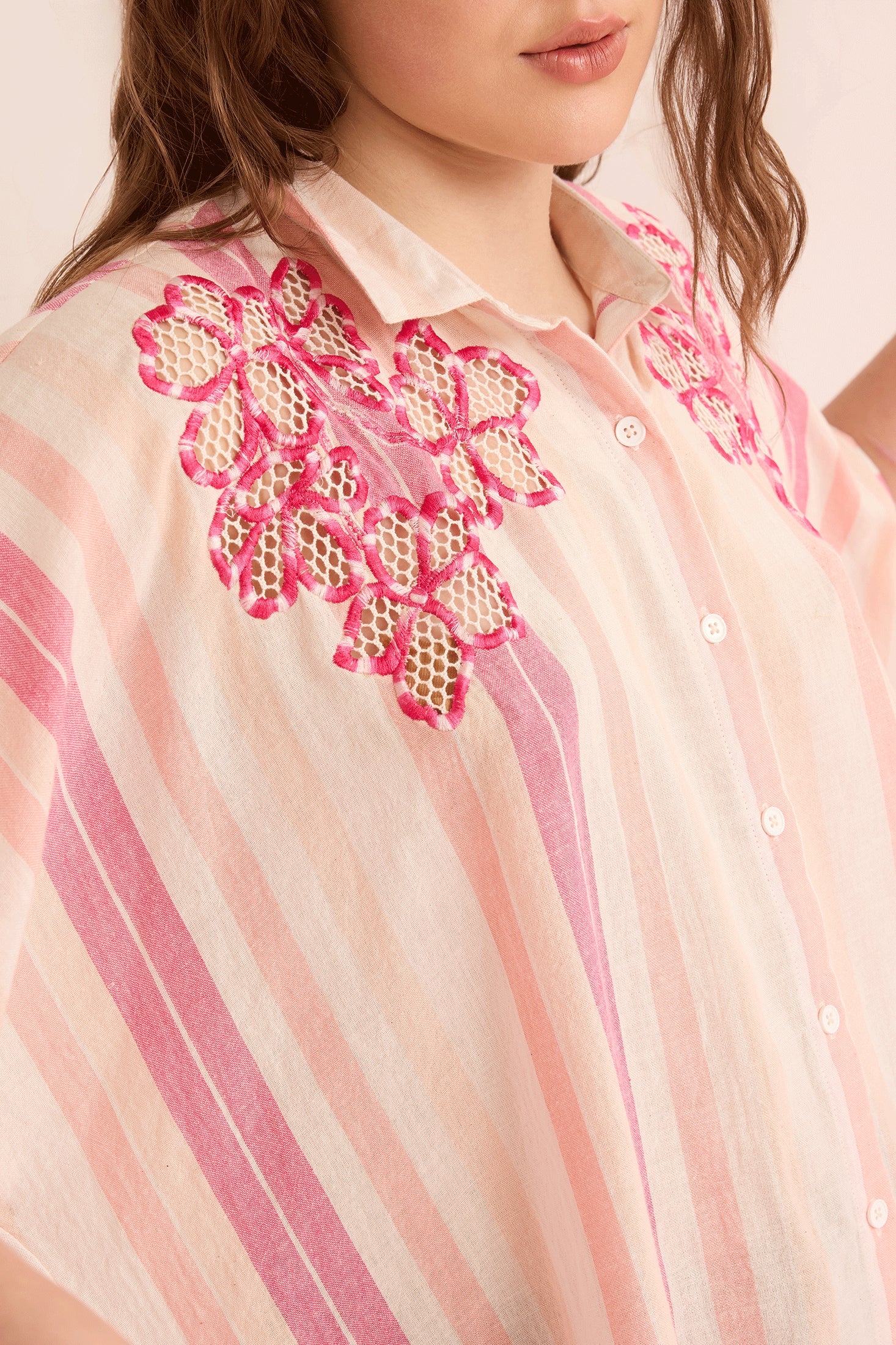 Paloma Embroidered Top In Light Pink