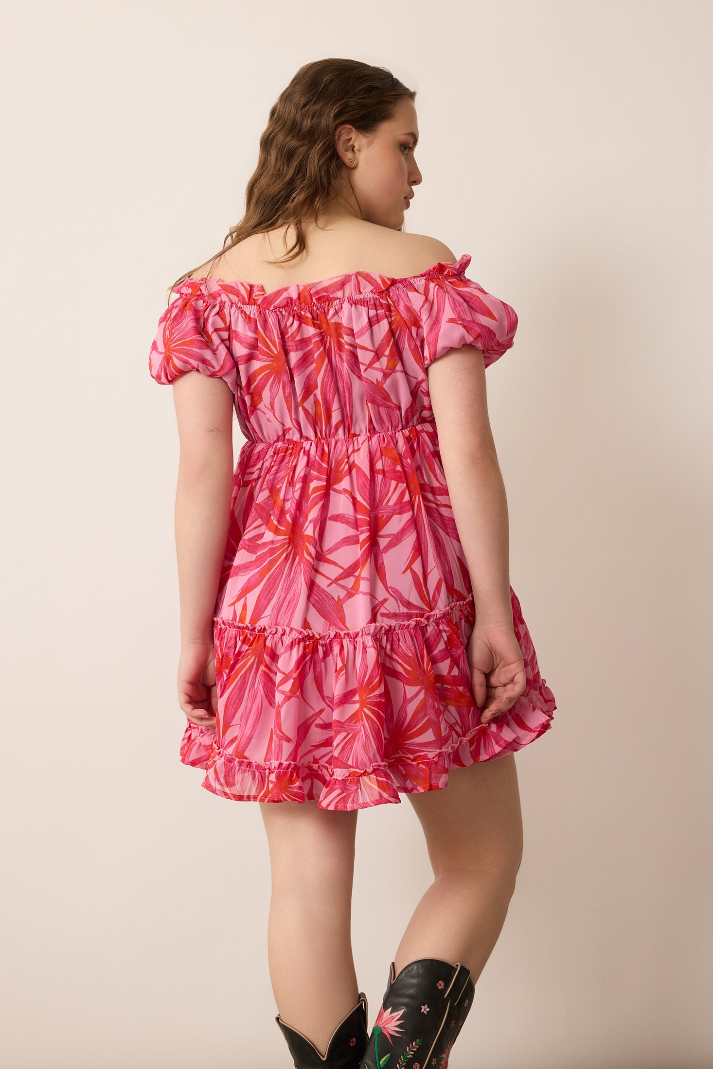 Erin Lovely Pattern Dress In Pink