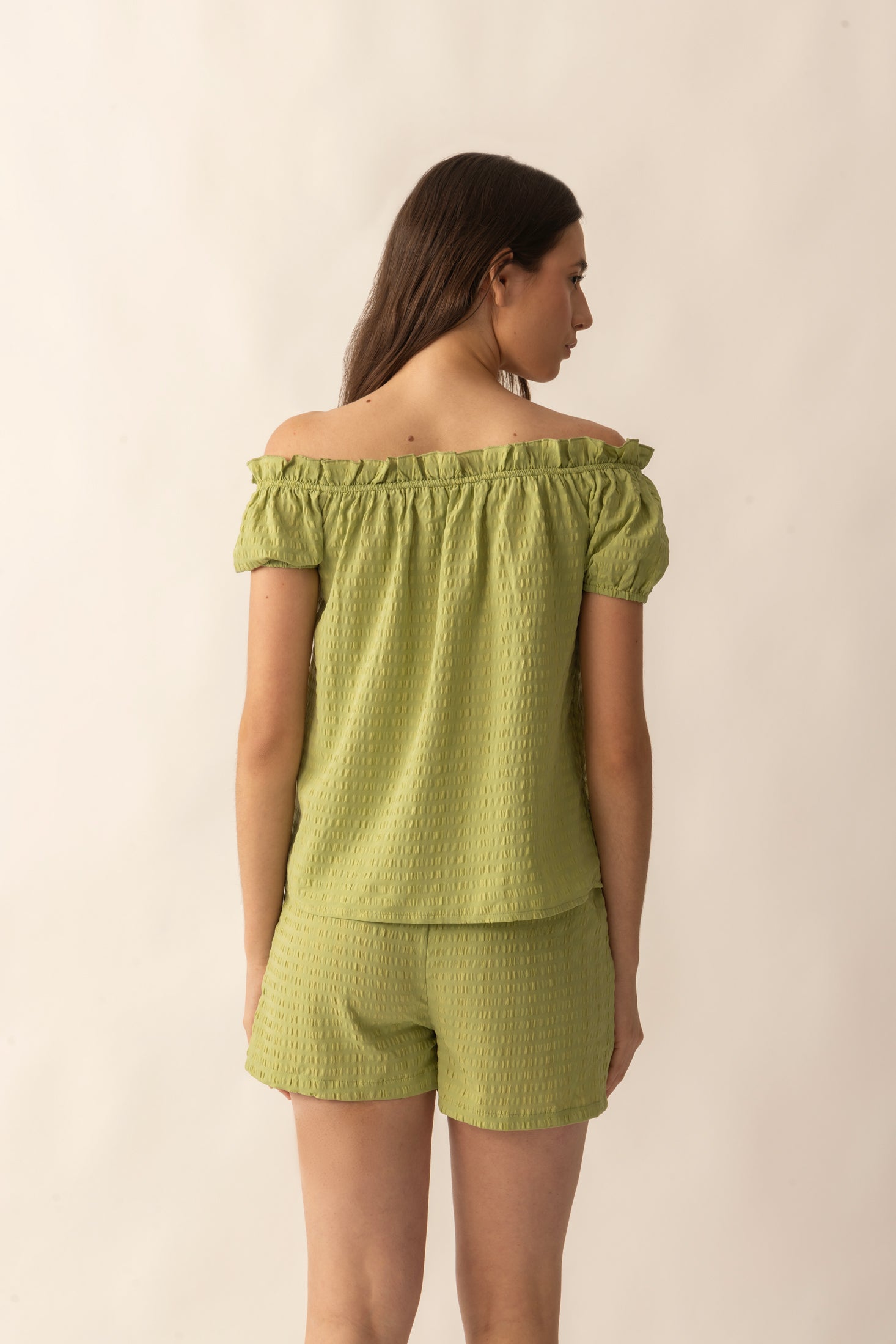 Catherine Drop Shoulder Top In Green