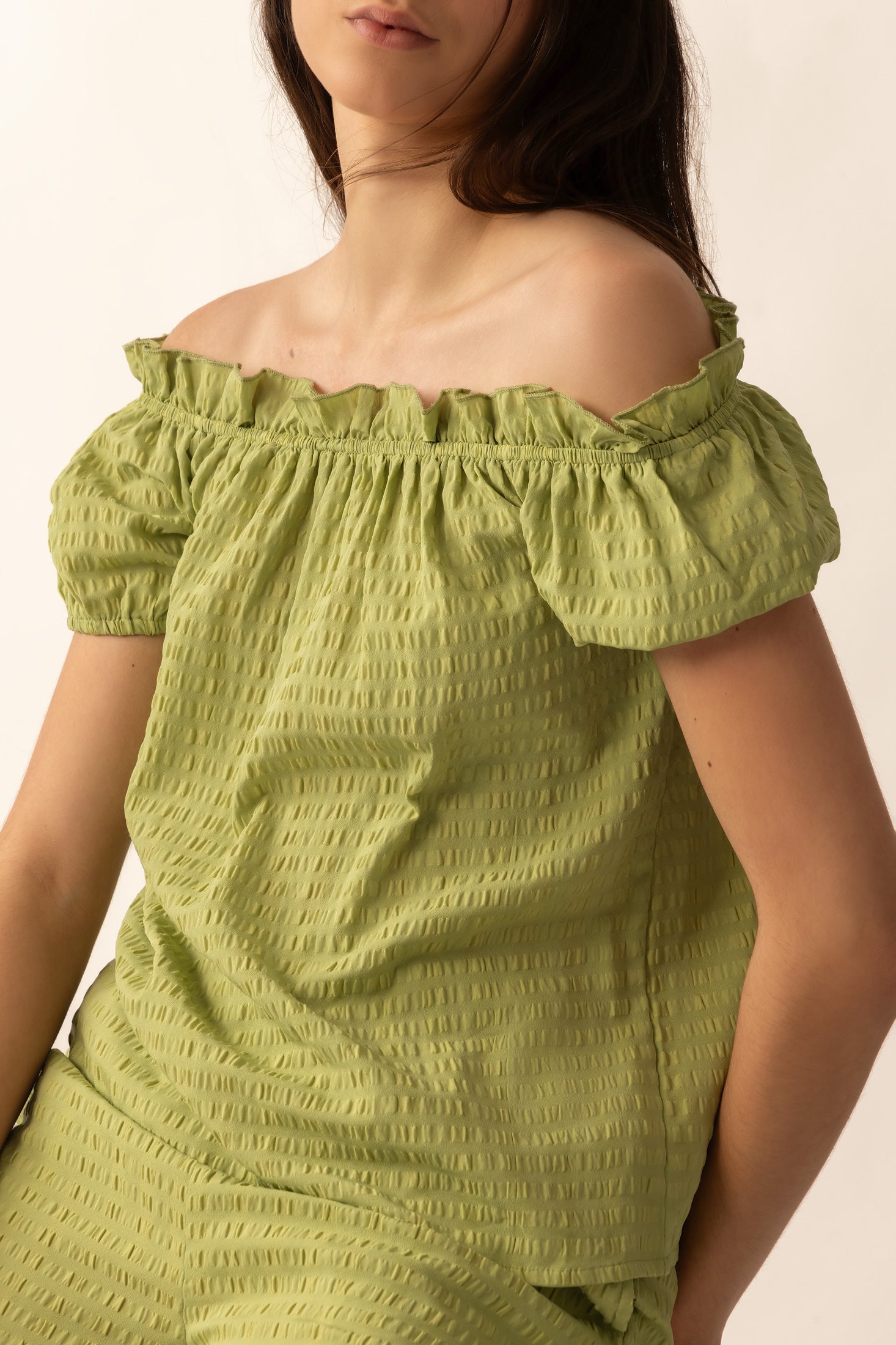 Catherine Drop Shoulder Top In Green