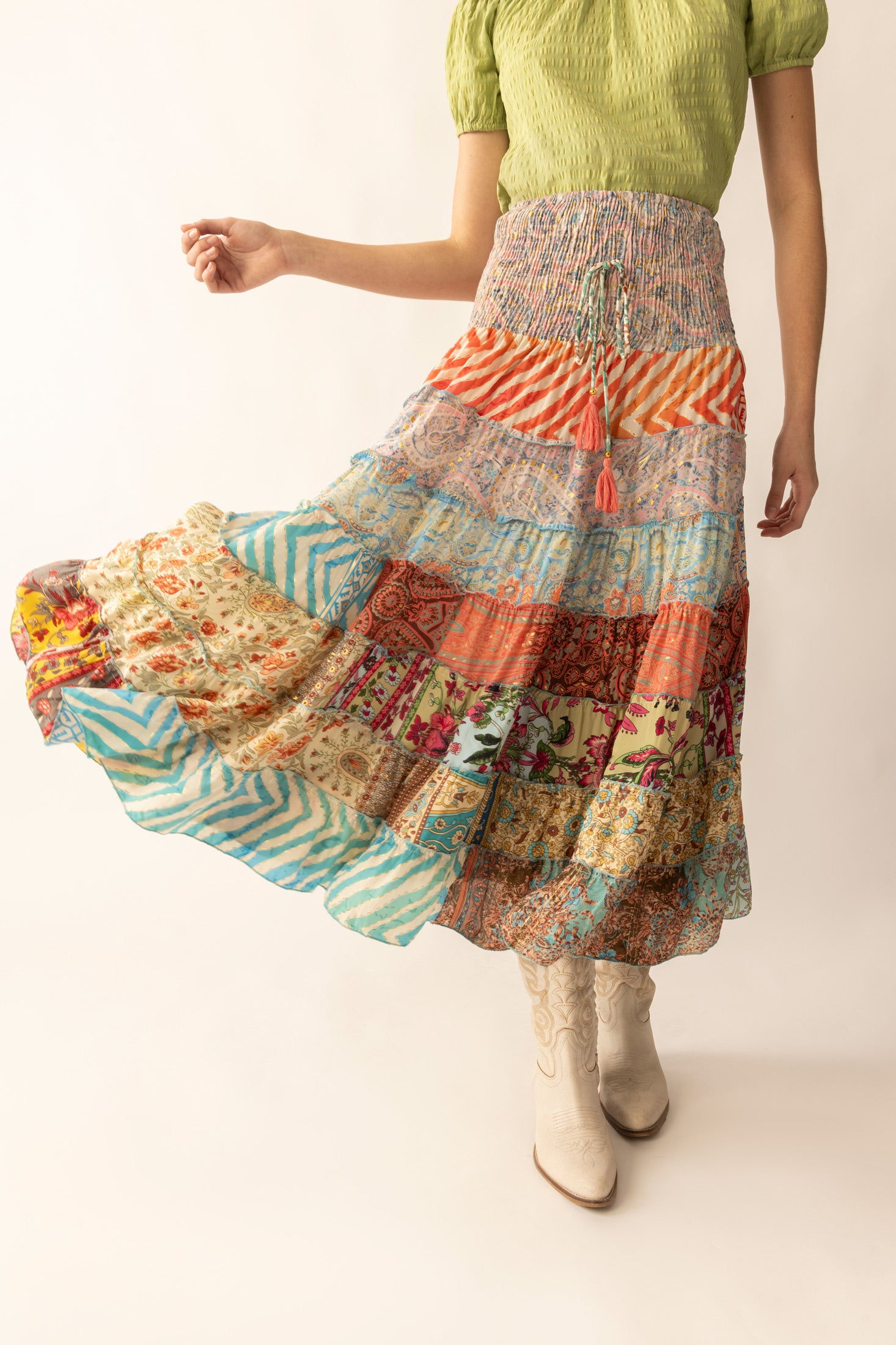 Cassandra Patchwork Dress in Multicolor