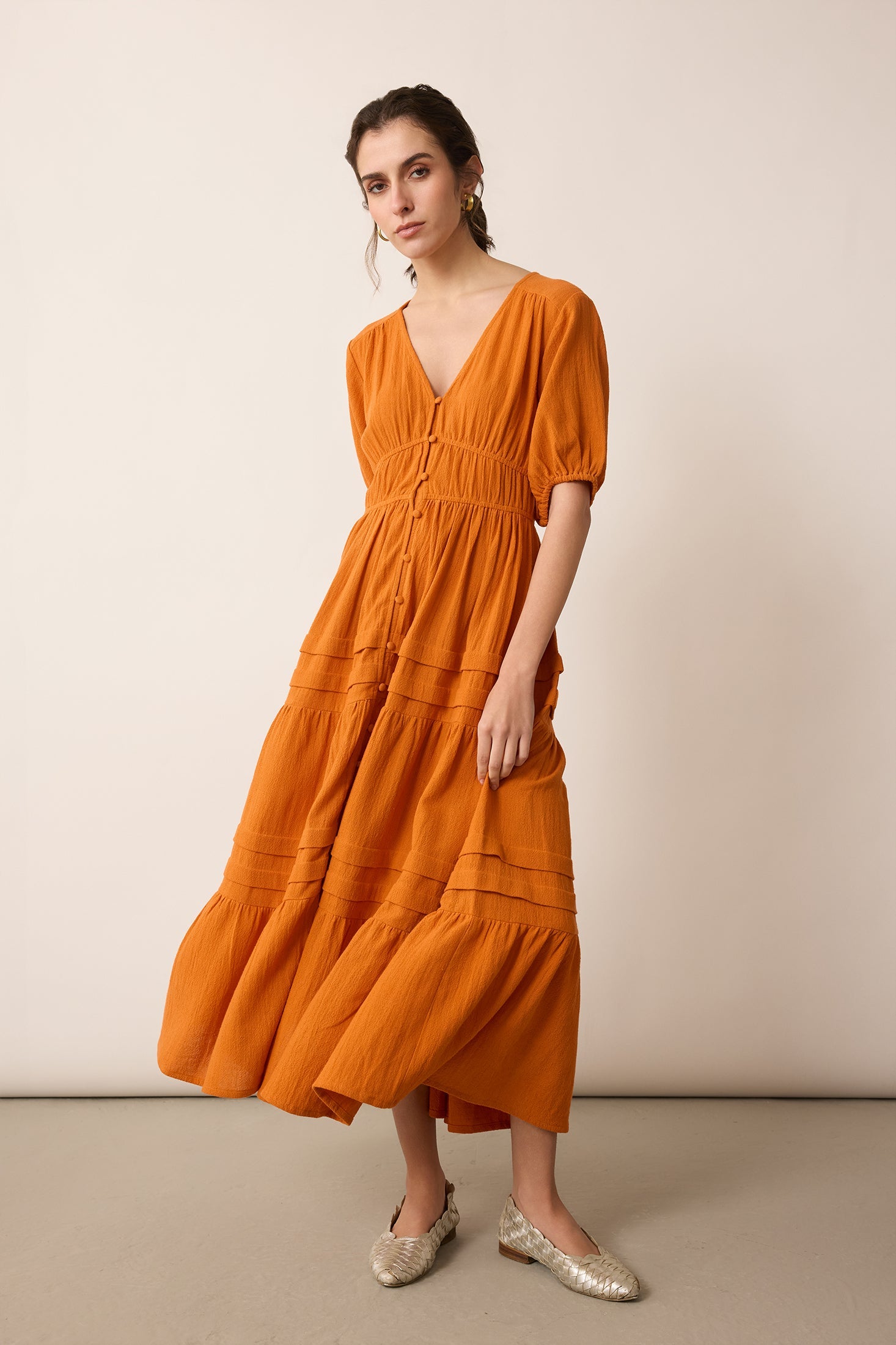 Bessica's Dream Shirt Dress In Orange