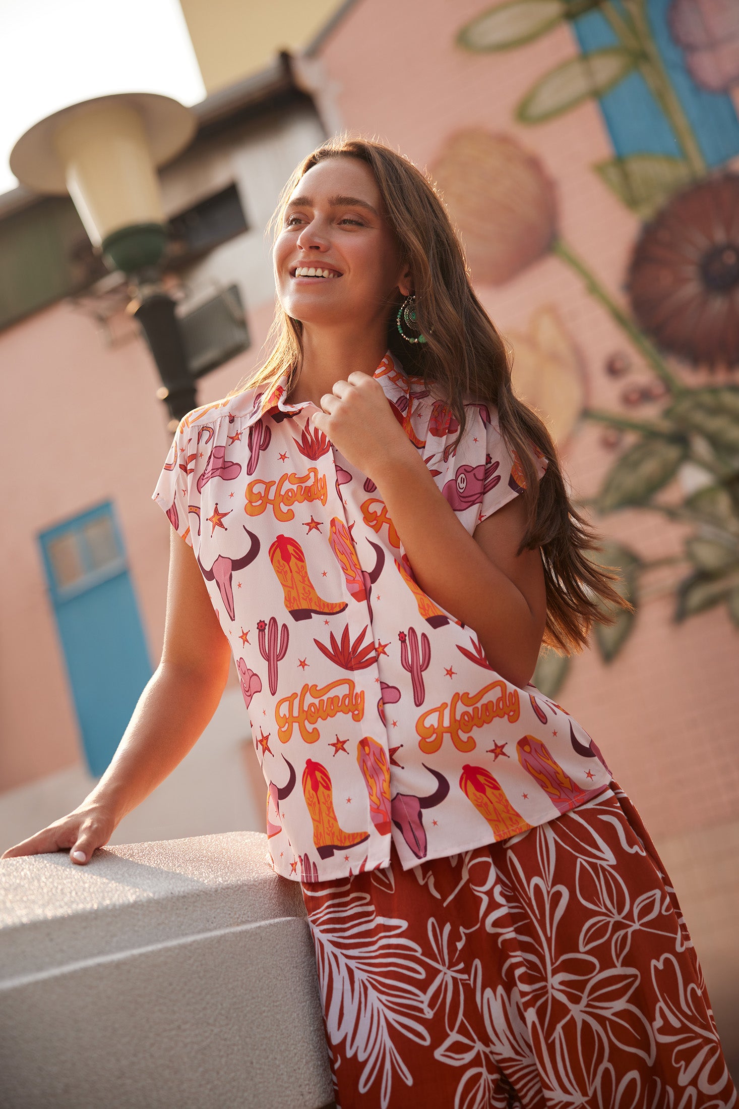 Howdy Daisy Shirt In Pink