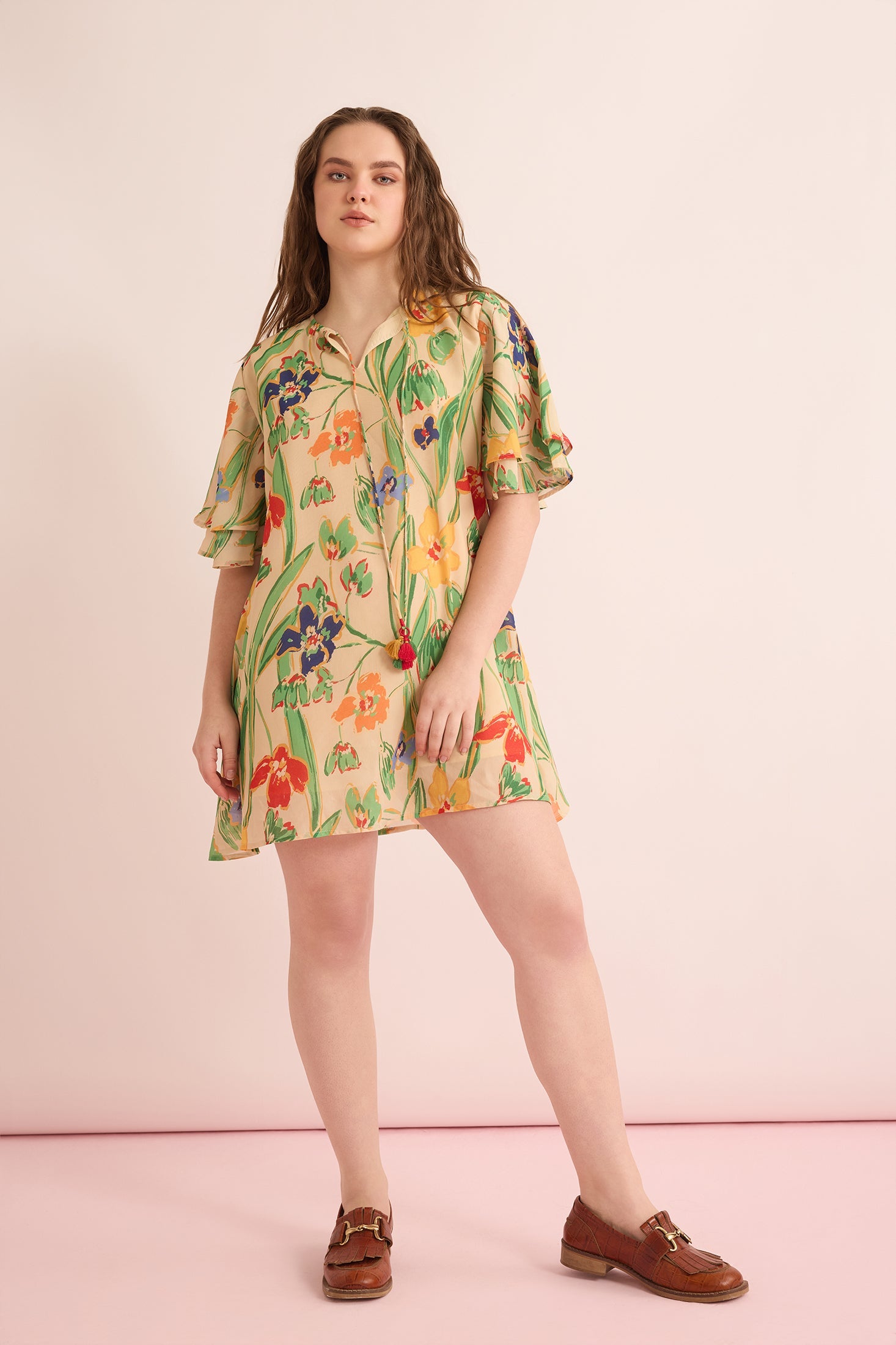 Always Emily Floral Dress In Multicolor