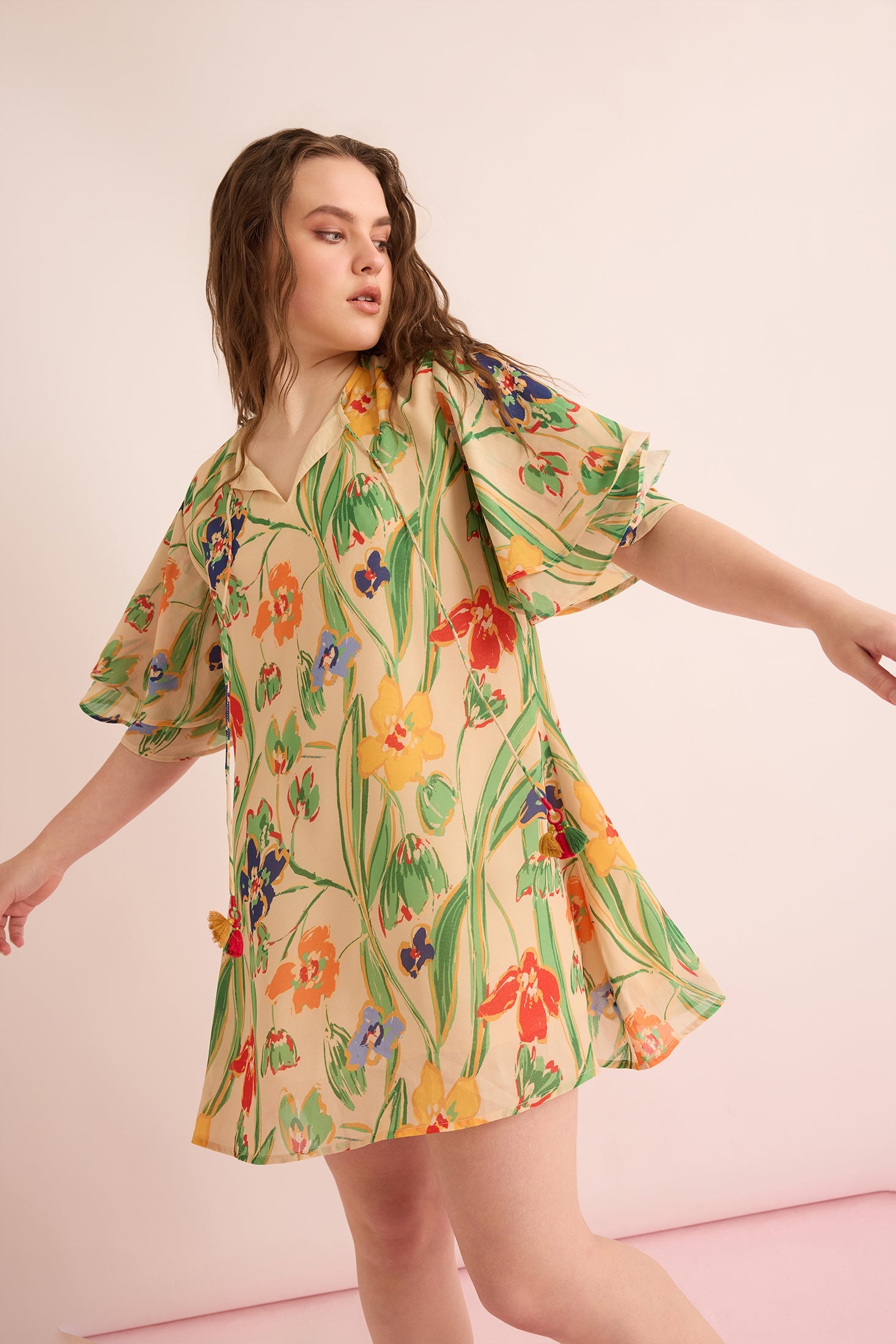 Always Emily Floral Dress In Multicolor