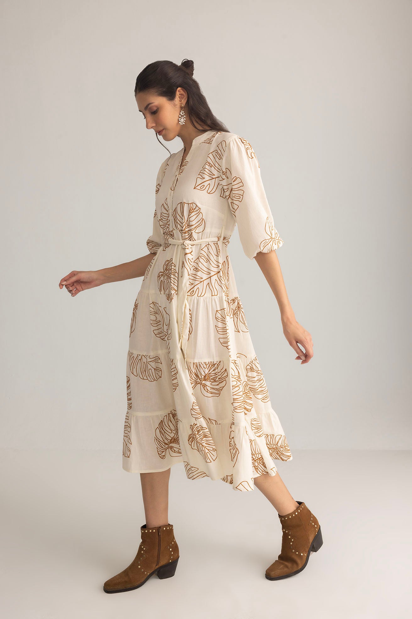 Botanica Moon Maxi Dress in Shadow White